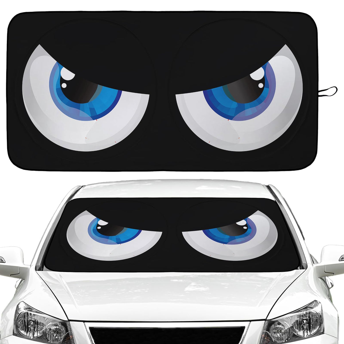 Blue Eyes Car Windshield Sun Shade Foldable Sunshade Front Window Cover Sun Visor Protector Accessories for Truck SUV (59x27.5 i
