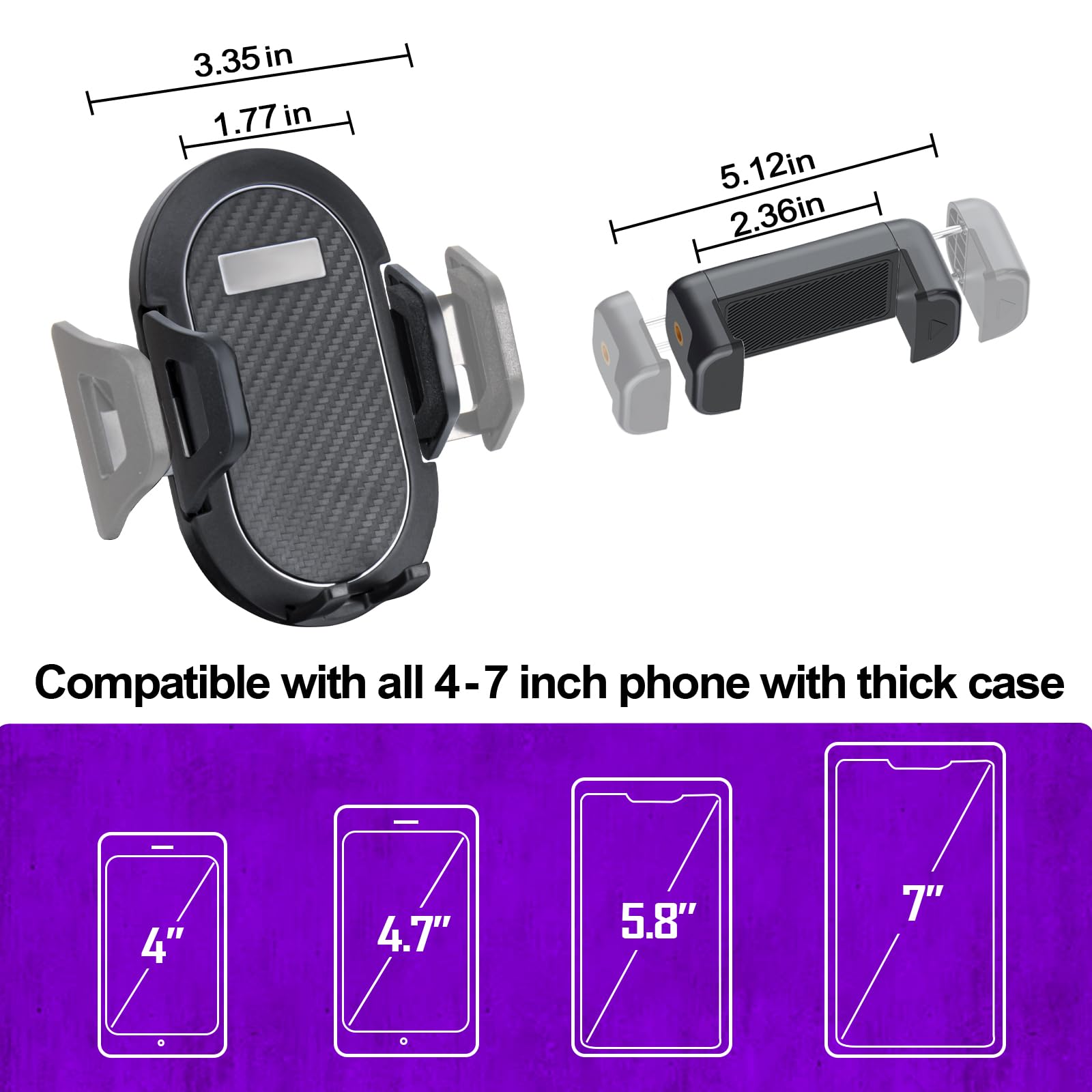Neepiar Phone Holder Mount Compatible With 2011-2018 Jeep Wrangler Jk Jku Dash Multi-Mount Phone Kit With Storage Box Interior Accessories