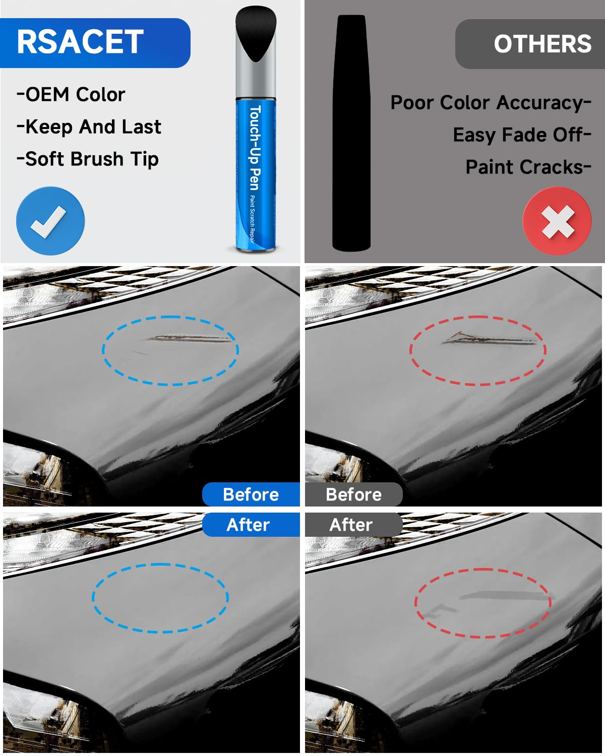 Abyss/Onyx Black(A2B) Touch Up Paint Compatible with Hyundai Exact Match Touch Up Paint Car Scratch Repair