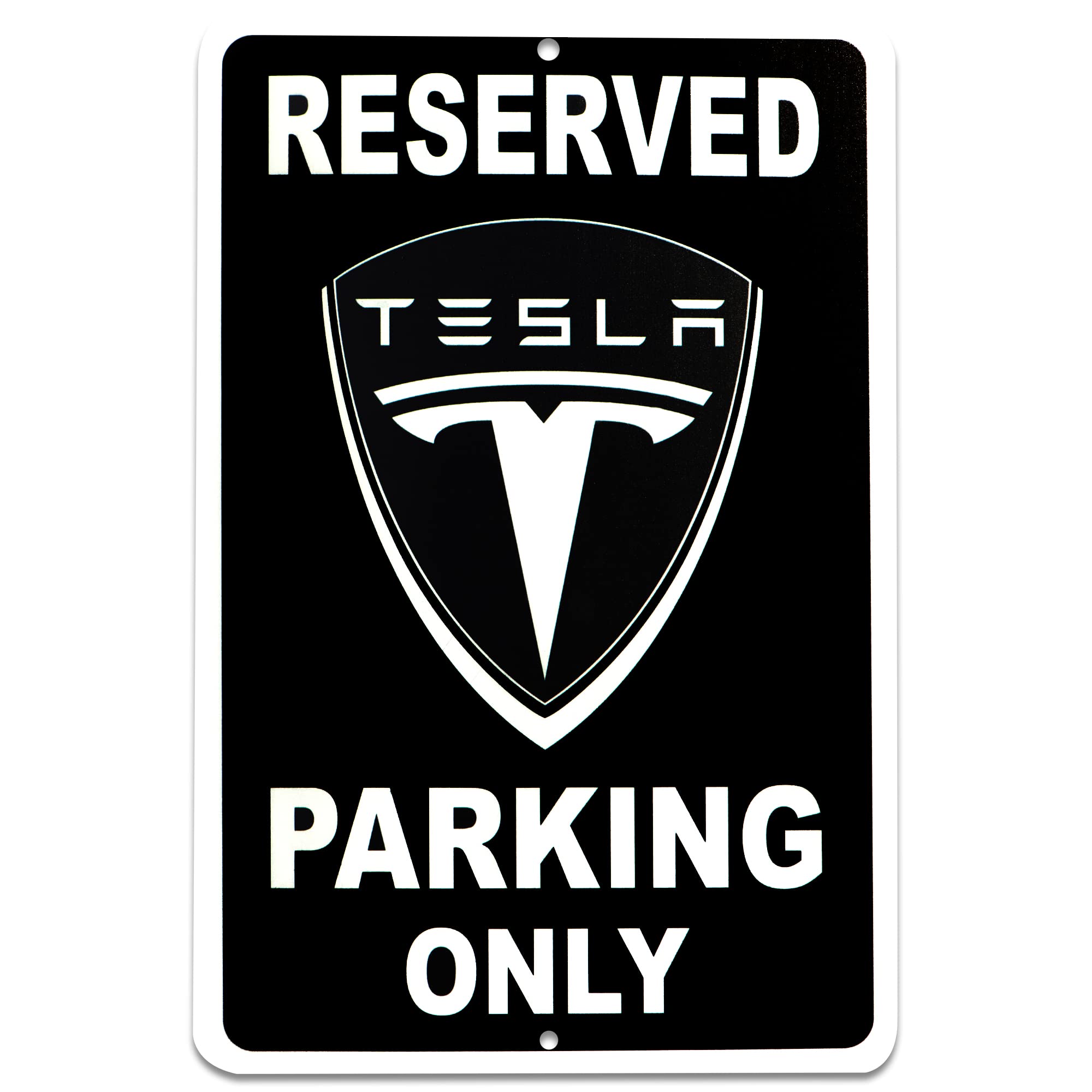 Tesla Parking Only Sign - 8X12 Aluminum Tesla Poster - Gifts For Tesla Owners - Tesla Garage Sign - Tesla Gifts For Men - Tesla 