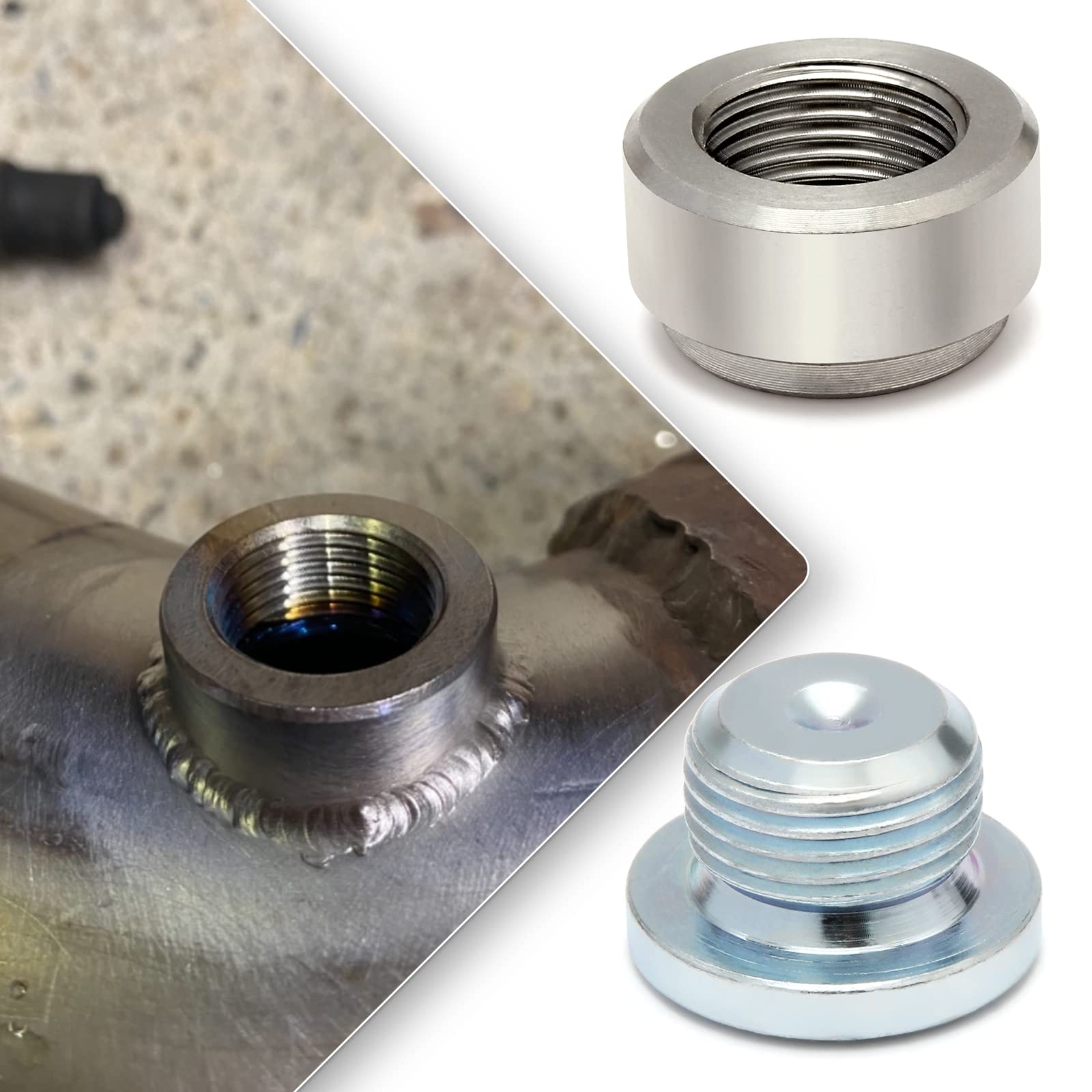 Ledaut M18X1.5 Stepped Mounting Bung And Plugs (1 Bungs/1 Plugs) Fittings Weld Bung