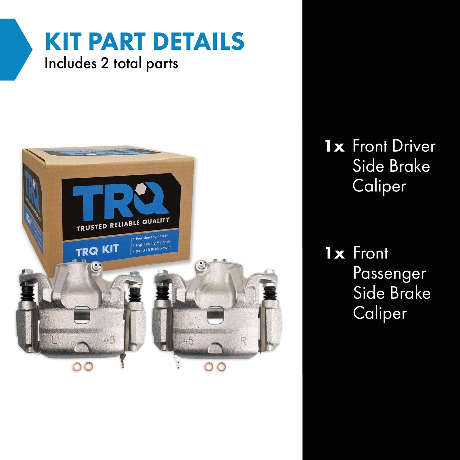 Trq Front Brake Caliper Set Compatible With 2010-2013 Nissan Altima 2011-2012 Sentra