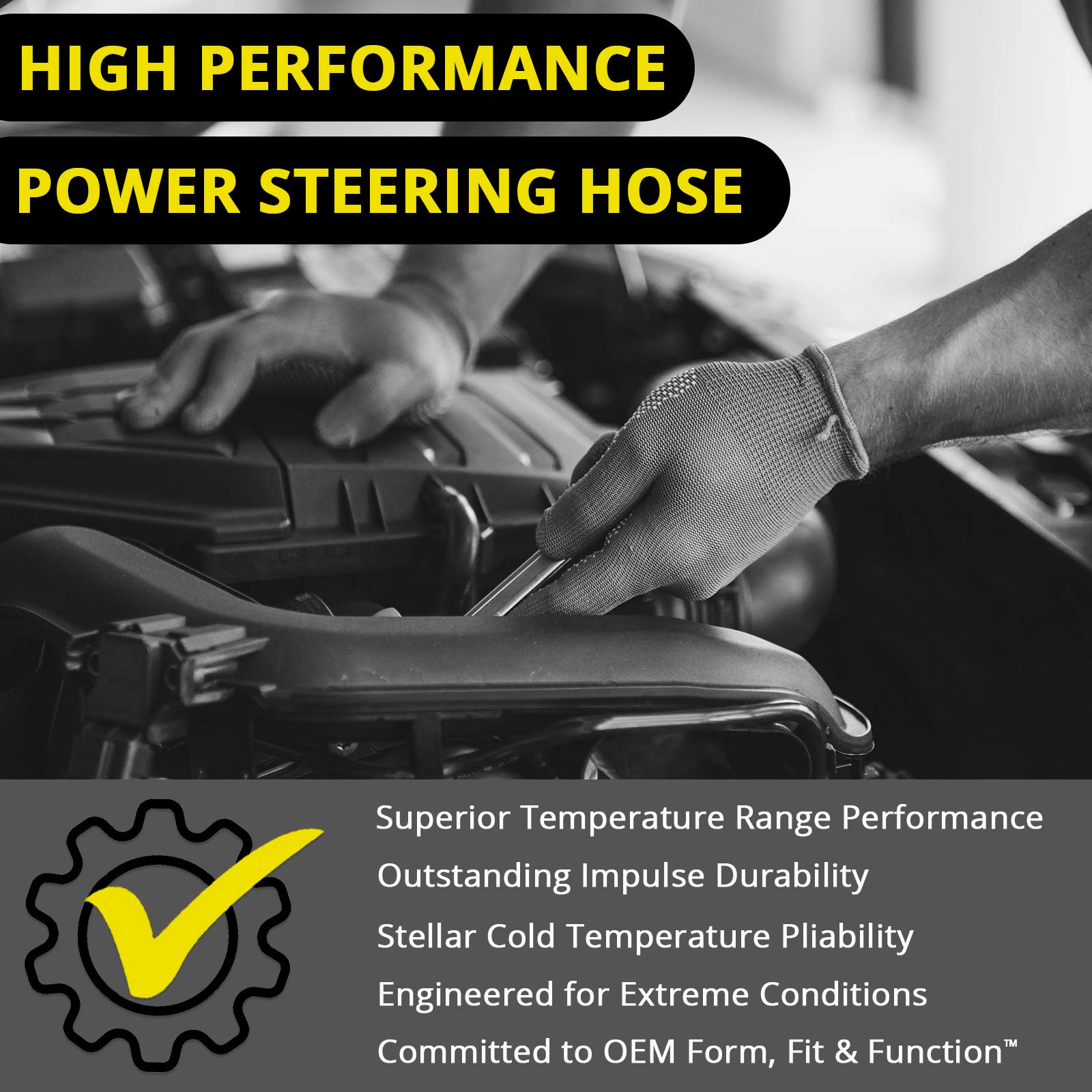 Edelmann Elite 92084E Power Steering Pressure Hose - Car Accessories And Equipment, For Various 2010-01 Gm Silverado, Sierra; V-8; 6.0L, 8.1L; W/Hydroboost Vehicles
