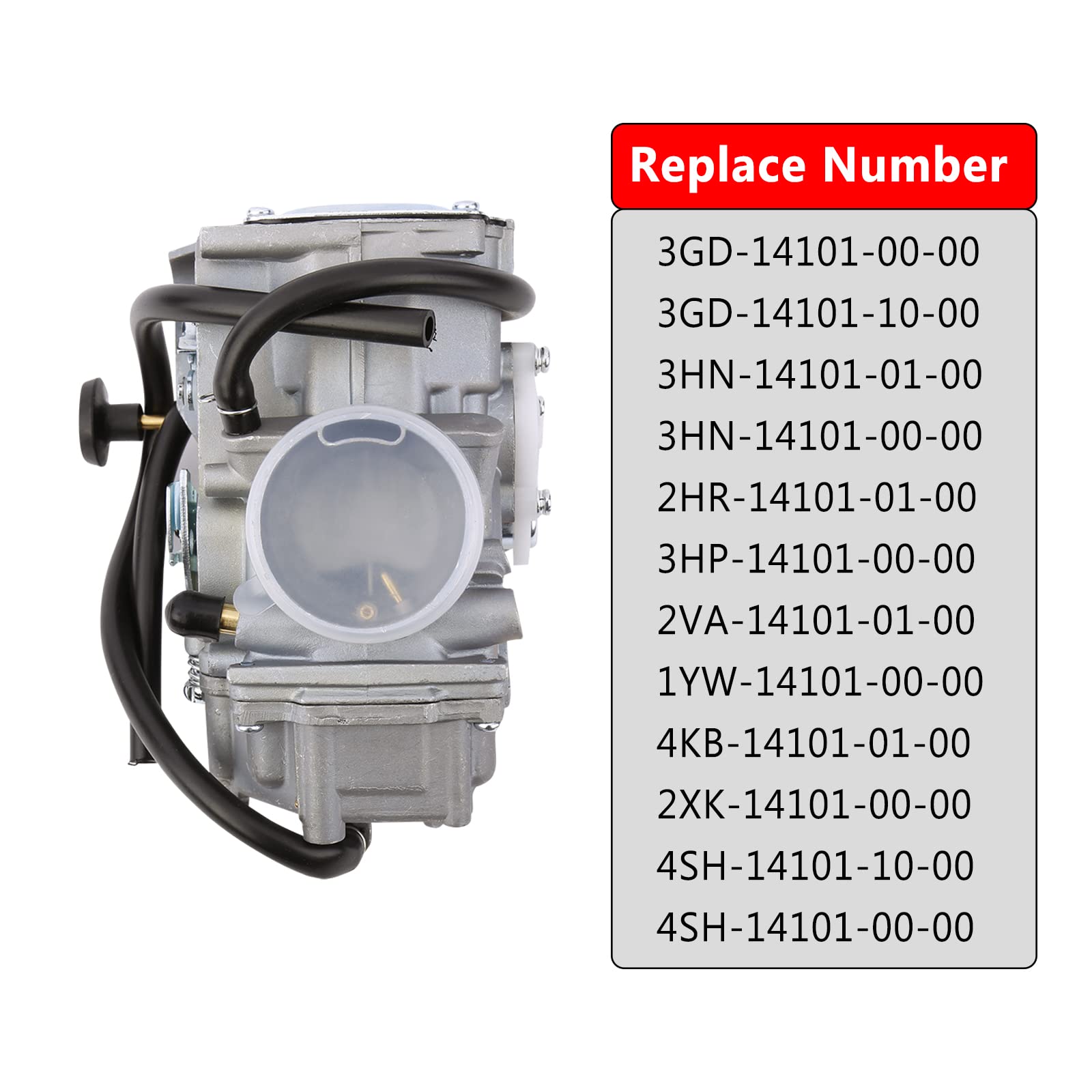 Warrior 350 Carburetor Fits Yamaha Yfm350X Warrior 1988-2004, Kodiak 400 1996-1998, Yfm350 Big Bear 1987-1998, Yfm350Er Moto-4 1987-1995, Yfm350F Wolverine 4X4 Atv