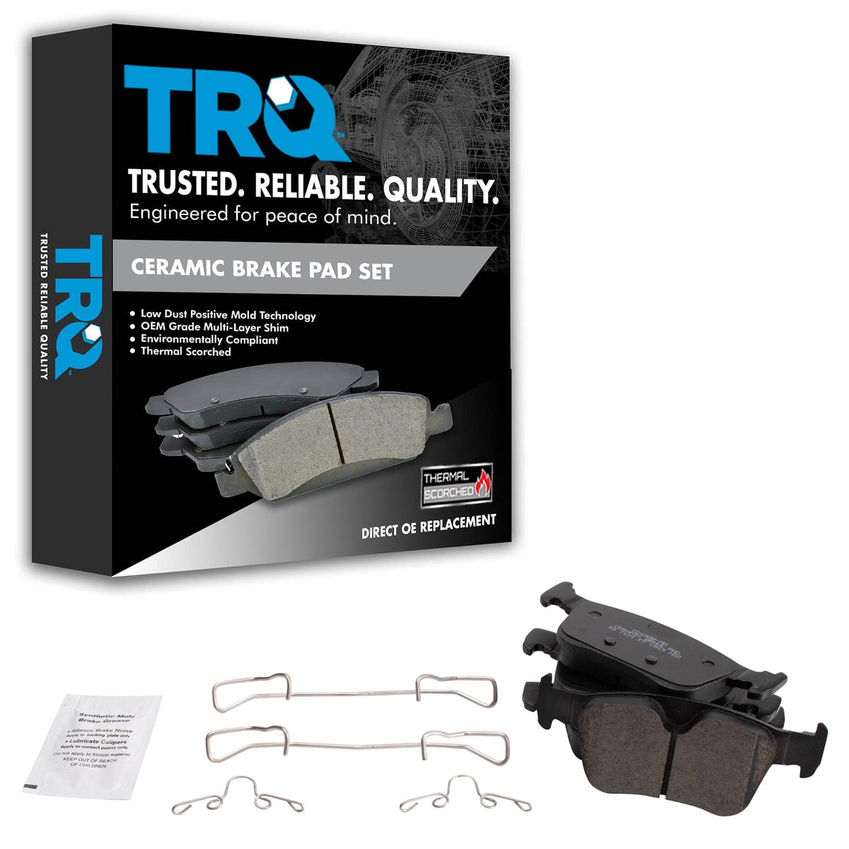 TRQ Rear Brake Pads Ceramic Compatible with 2019-2020 Volvo S60 2017-2020 S90 V60 2020 V60 Cross Country 2018-2020 V90 V90 Cross