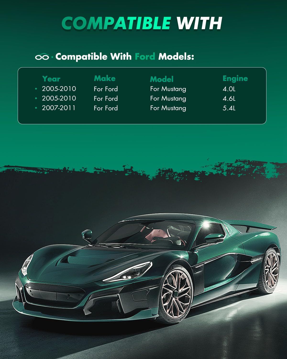 Scitoo D1082 Semi-Metal Brake Pads Kits Rear Replacement For Ford For Mustang 2005-2011