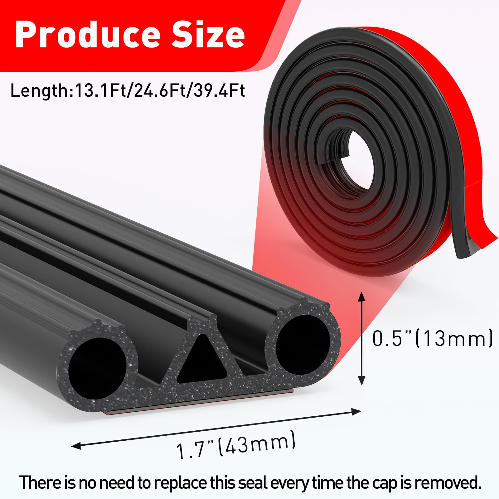 Chuanji Tonneau Cover Seal,Adhesive Tailgate Seal For Pickups Truck Bed Camper Shell Seal,Automotive Weather Stripping With Trip