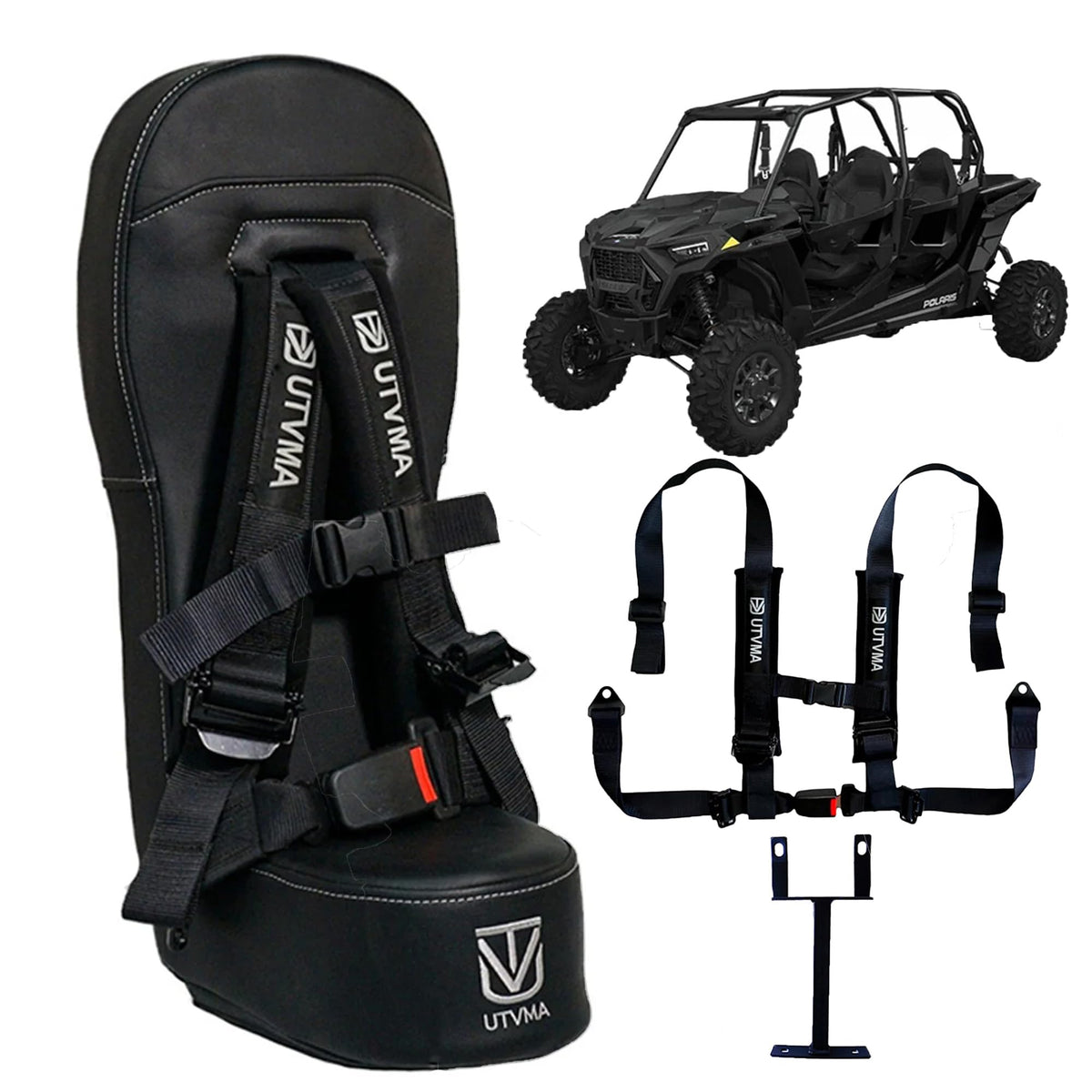 Utvma Rzr 1000 And 900 (2014-2023) Bump Seat With 4-Point Harness | Kids Seat | Jump Seat | All Models (Xp, Turbo, Turbo S, High