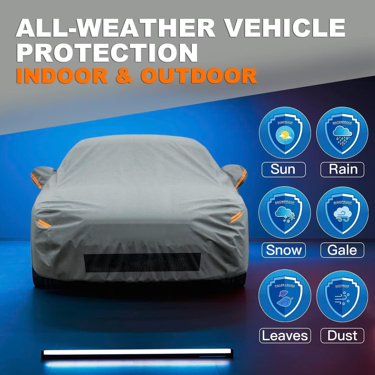 Kayme Heavy Duty Car Cover Waterproof All Weather, Custom Fit For Tesla Model 3, Outdoor Full Exterior Cover With Charging Port