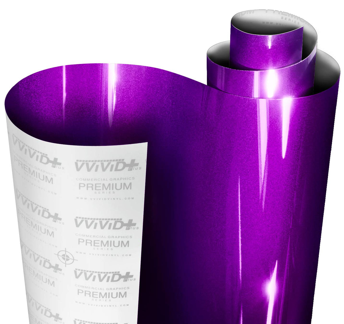Vvivid+ Ultra Gloss Candy Purple Vinyl Car Wrap Premium Paint Replacement Film Roll With Nano Air Release Technology, Stretchabl