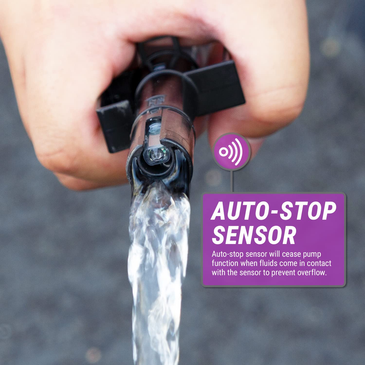 TERA PUMP Automatic Fuel Transfer Pump, 3X More Powerful Battery Operated, Auto-Stop Sensor, No Spills, 2ft Hose, Portable & Pow