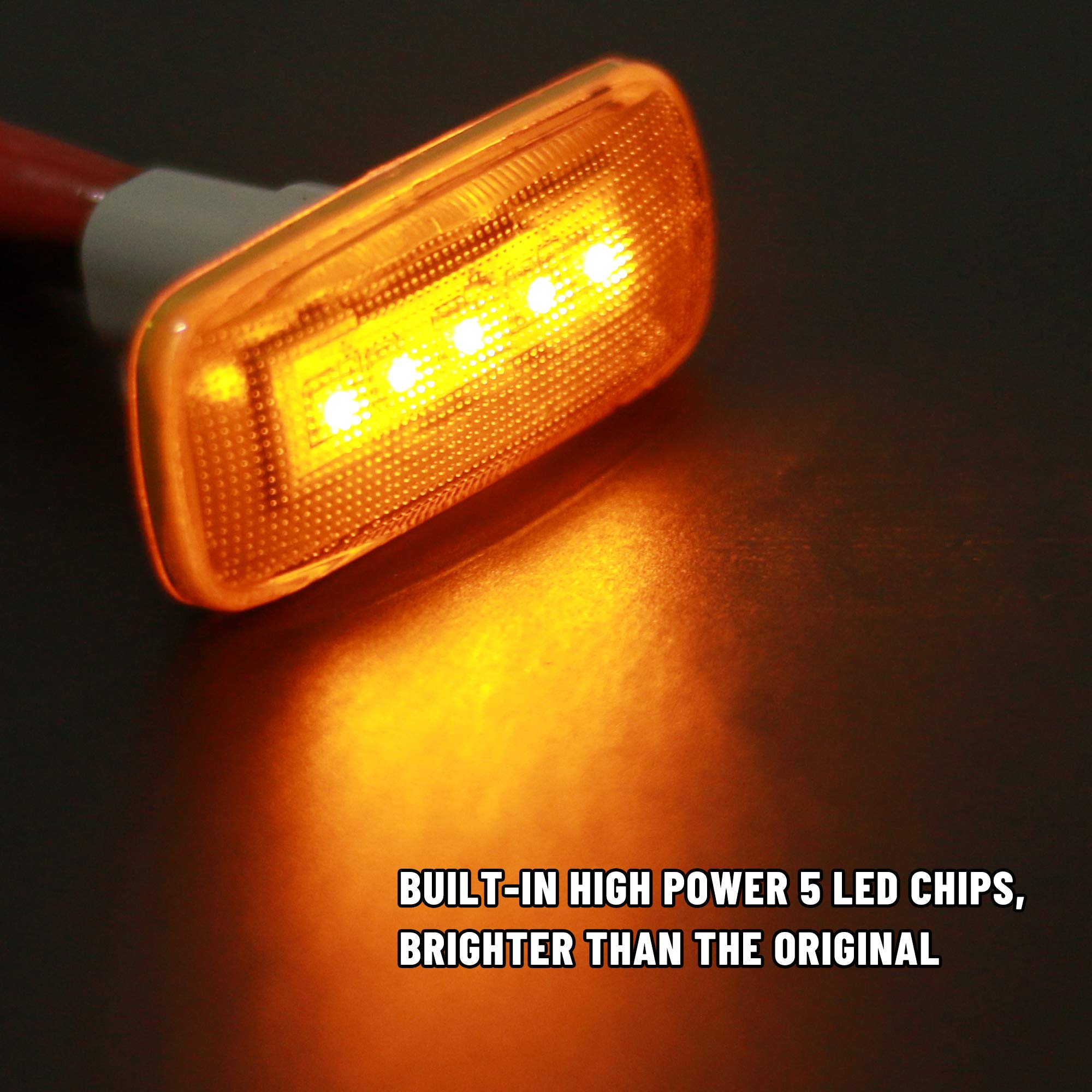 Basiker 5Led Side Marker Led Lights For 2010-2018 Dodge Ram 2500 Hd 3500 4500 5500 Heavy Duty Dually Trucks Rear Wheel Bed Fende