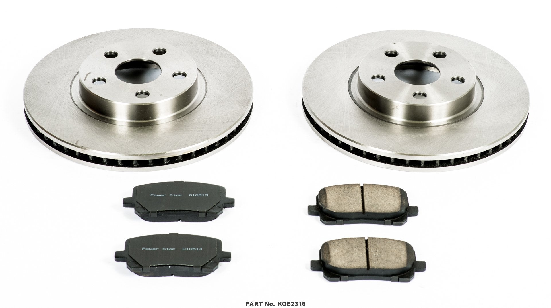 Powerstop Koe2316 Autospecialty Front Replacement Brake Kit Oe Brake Rotors And Ceramic Brake Pads For 2003 2004 2005 2006 2007 2008 Toyota Corolla Matrix Pontiac Vibe