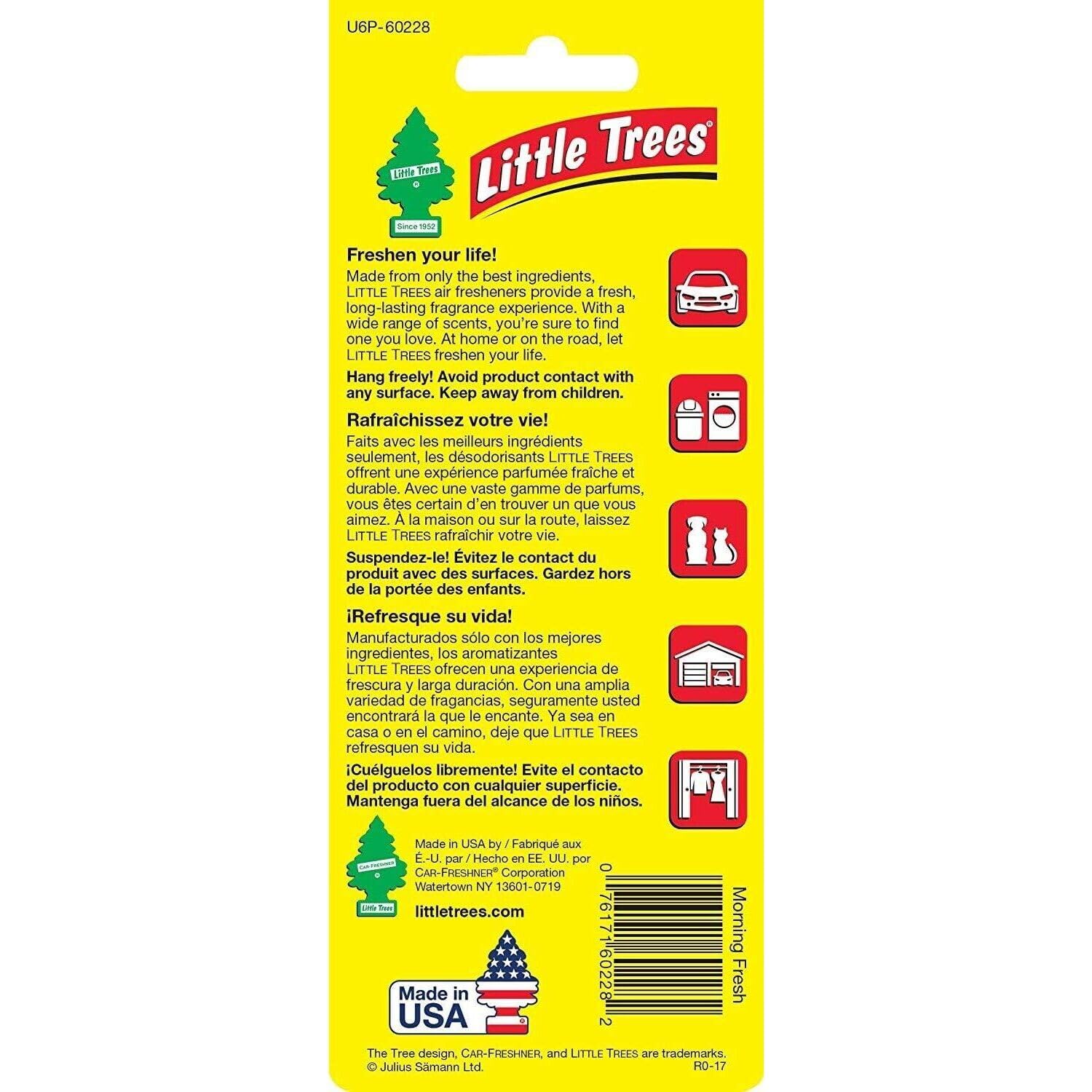 Little Trees Car Air Freshener | Hanging Paper Tree For Home Or Car | Morning Fresh | 24 Pack