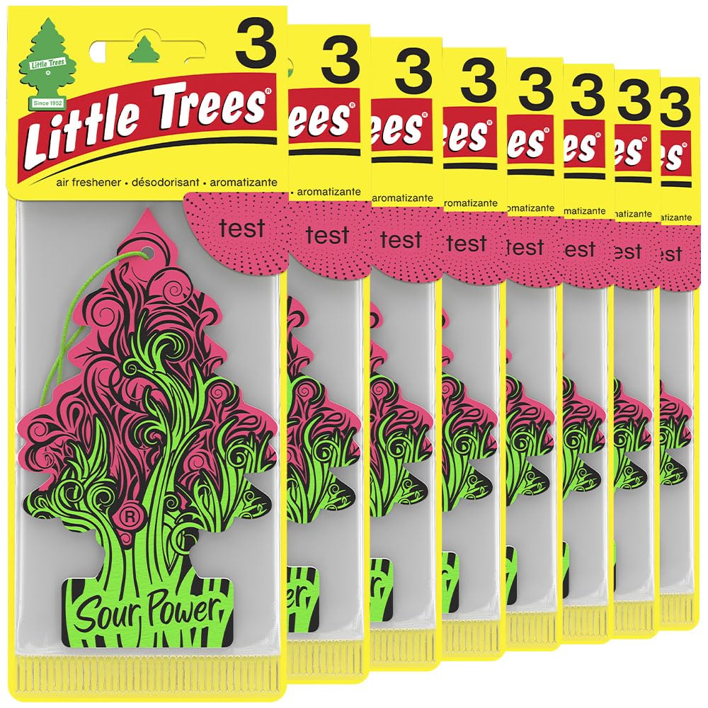 Little Air Fresheners Car Air Freshener. Hanging Tree Provides Long Lasting Scent For Auto Or Home. Sour Power, 24 Air Freshener