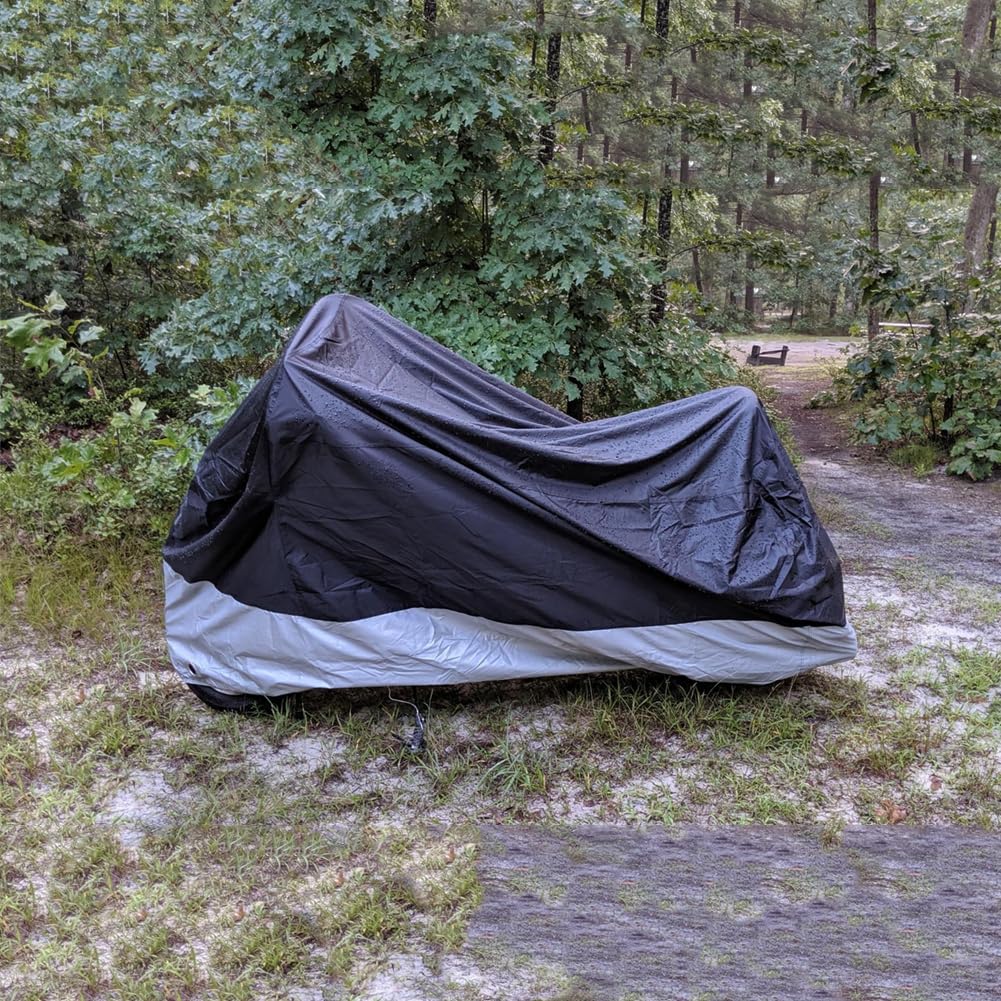 Motorcycle Covers, Motorbike Cover with Lock-Holes Motorcycles Vehicle Cover Fits Up to 97'' Motorcycles Vehicle - 2XL Size