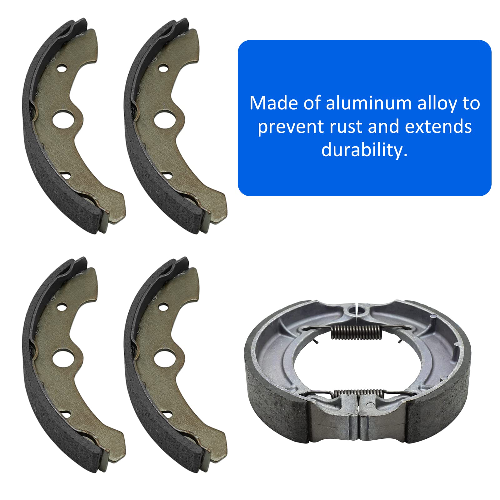 Front & Rear Brake Shoes For Yamaha Big Bear 350 1996-1998 Kodiak 400 1993-1998