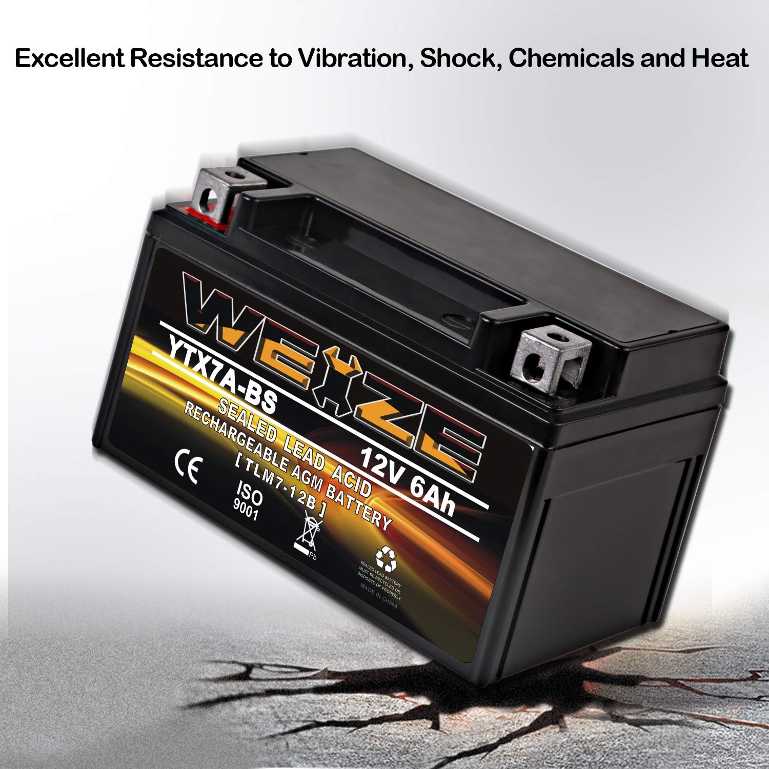 Weize Ytx7A-Bs High Performance - Maintenance Free - Sealed Agm Motorcycle Battery Compatible With Gas Gy6 Scooter Moped 50Cc 12