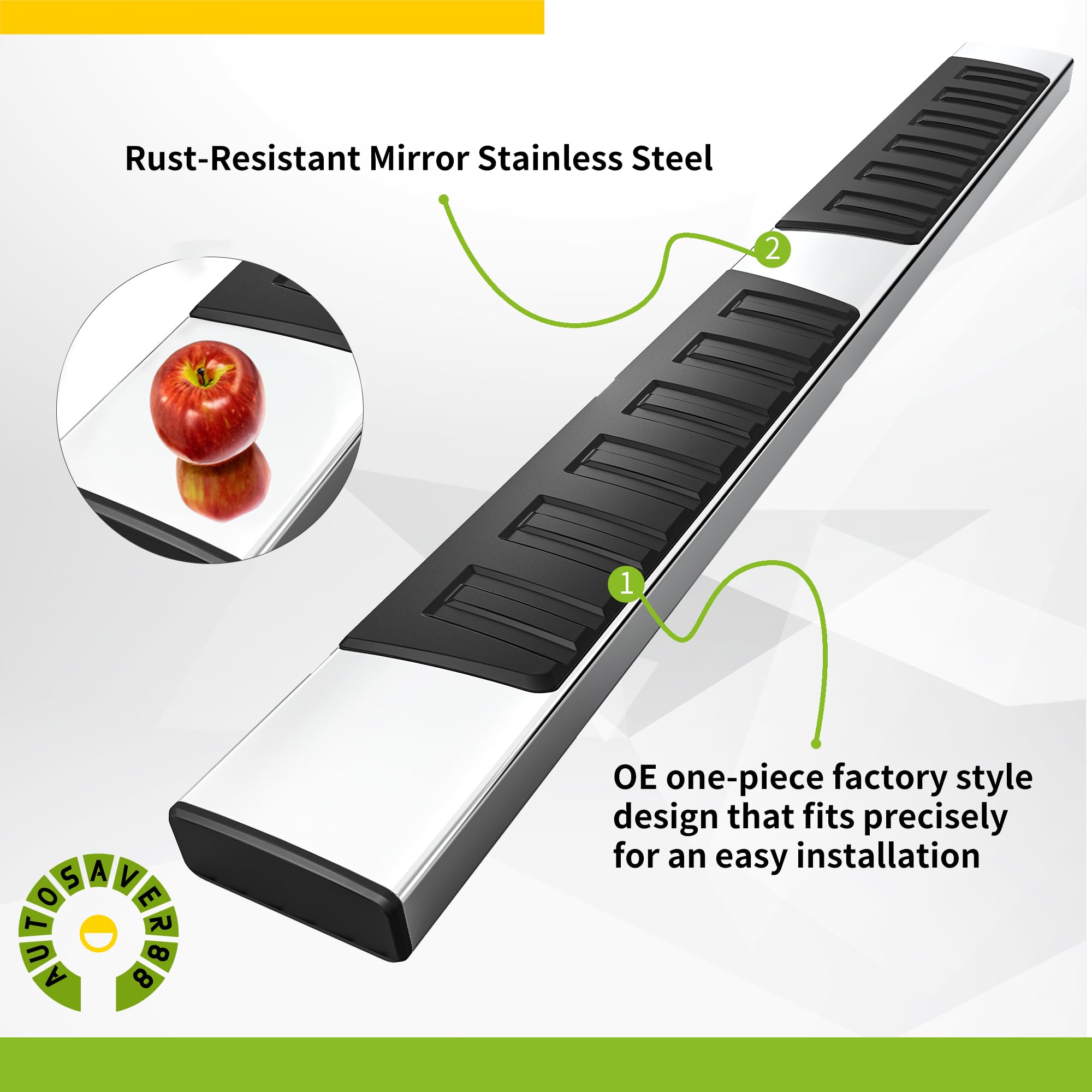 Autosaver88 Running Boards Compatible With 1999-2016 Ford F-250 F-350 Crew Cab, 6 Inches Side Steps Nerf Bars