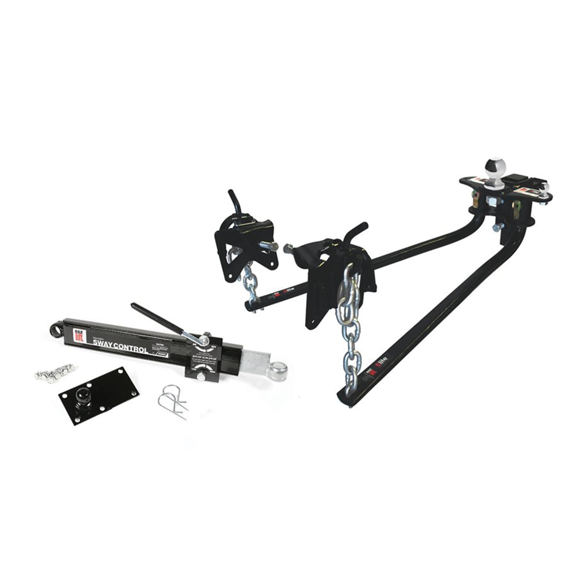 Camco Eaz-Lift Elite 1200 Pounds Weight Distribution Hitch Kit With External Or Adjustable Sway Control And Hitch Ball, Supports Up To 14000 Pounds