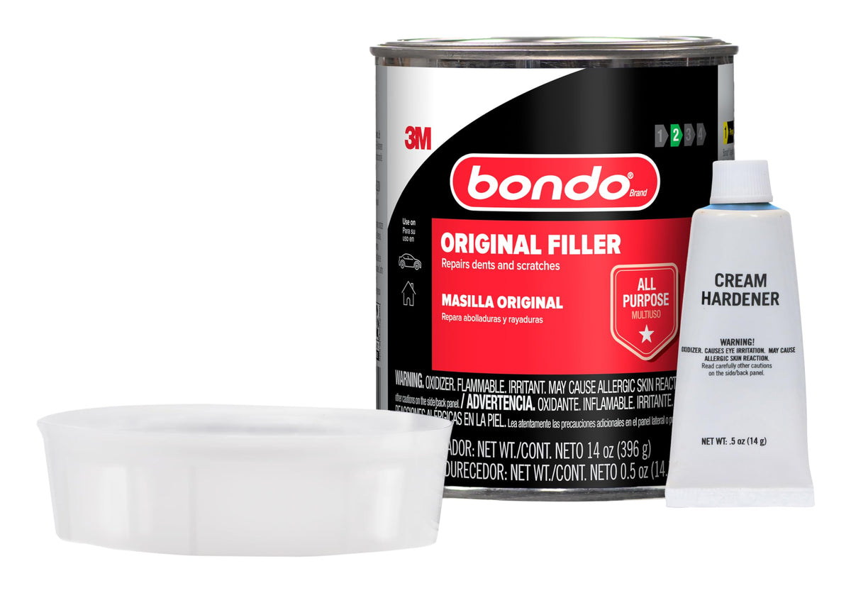 Bondo Body Filler, Original Formula for Fast, Easy Repair & Restoration of your Vehicle, 00261, Filler 14 oz and 0.5 oz Hardener, 1 Can, Salmon