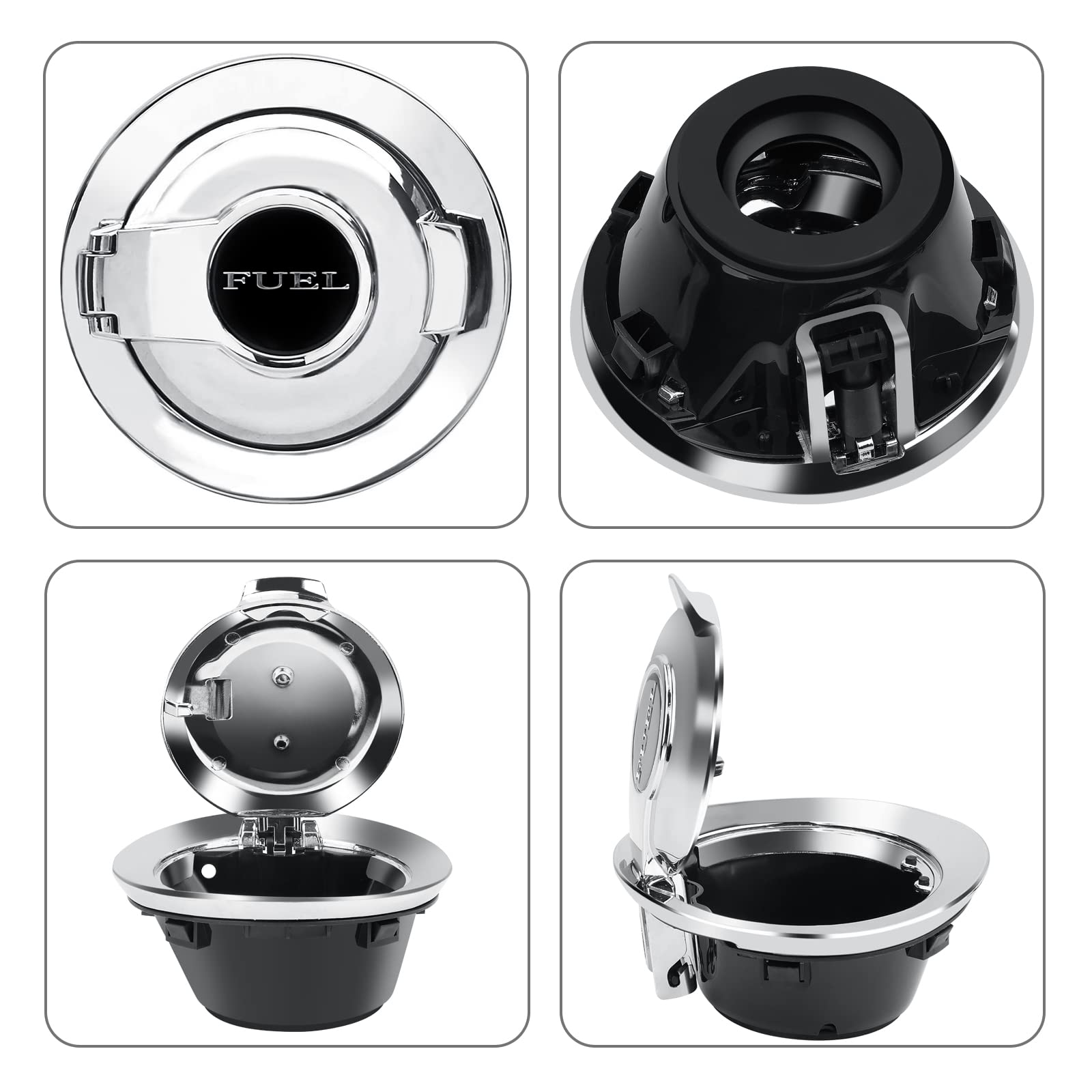 68250120Aa Fuel Filler Door Cap Electroplate Silvery Gas Cover Cap Vapor Edition Compatible With 2008-2023 Dodge Challenger