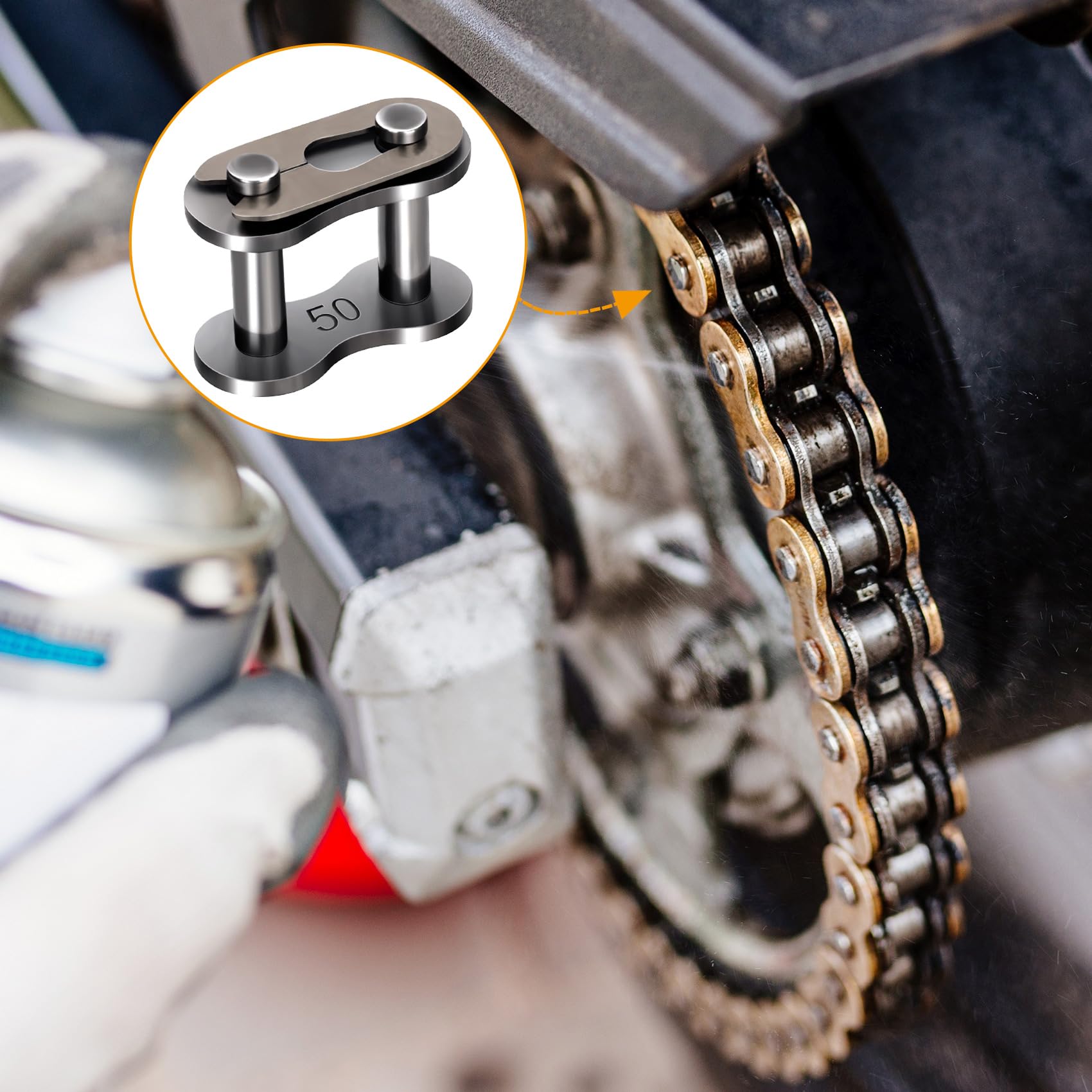 Pagow 10Pcs #50 Roller Chain Connecting Links, Master Connector Link Heavy Duty For Bycicles, Mini Bikes, Motorcycles, Go-Karts,