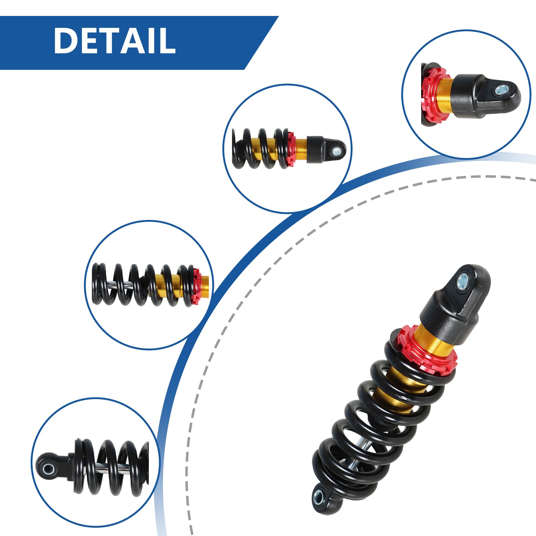 WFLNHB 10.5inch 270mm Rear Shock Spring Dirt Pit Bike SDG SSR Coolster 110cc 125cc 800lbs
