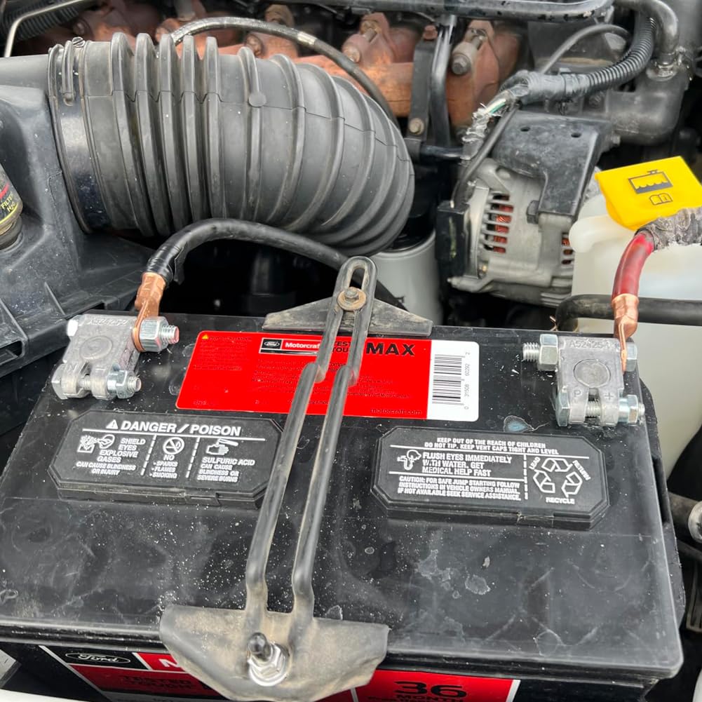 Ampper Military Spec Battery Terminal End, Top Post Battery Terminal Set For Marine Car Boat Rv And Vehicles (1 Pair)