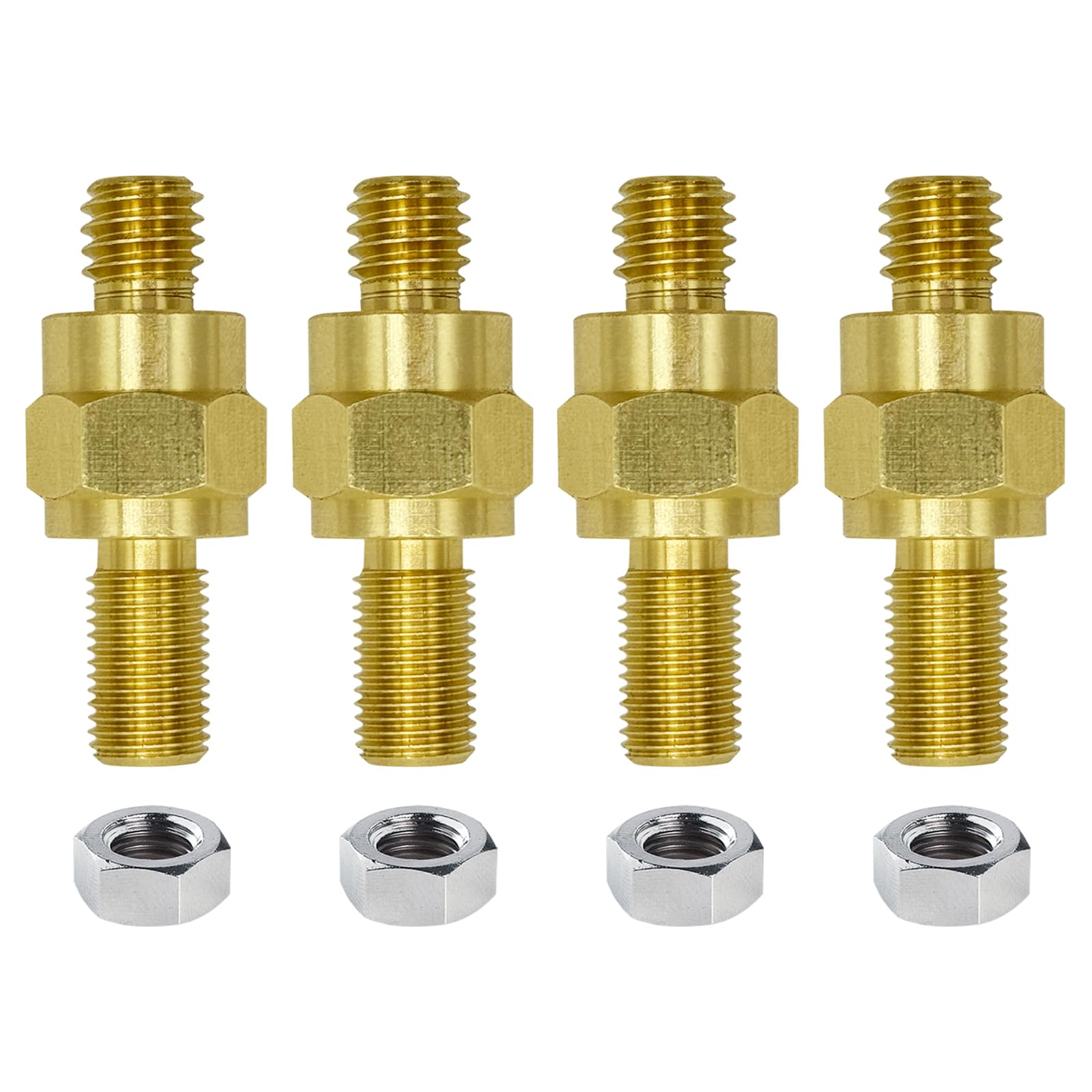 Ampper 3/8 ''-16 & 3/8 ''-24 Brass Long Stud Side Post Battery Terminal Bolt, Standard Battery Side Post Extender Stud Compatibl