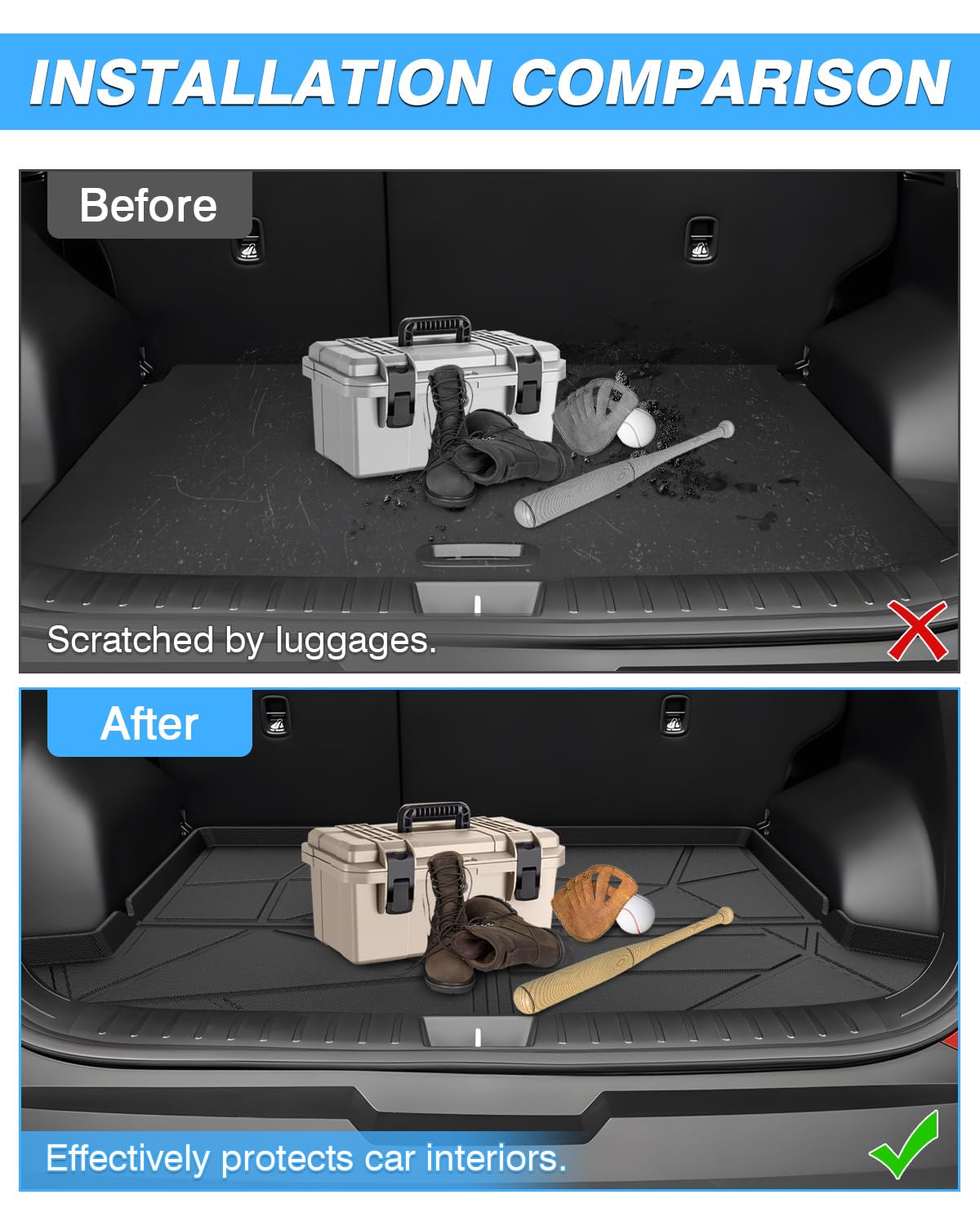 Powerty Cargo Mat For Hyundai Tucson 2022-2025 Accessories Cargo Liner With Optional Bose Premium Audio System Only Rear Trunk M