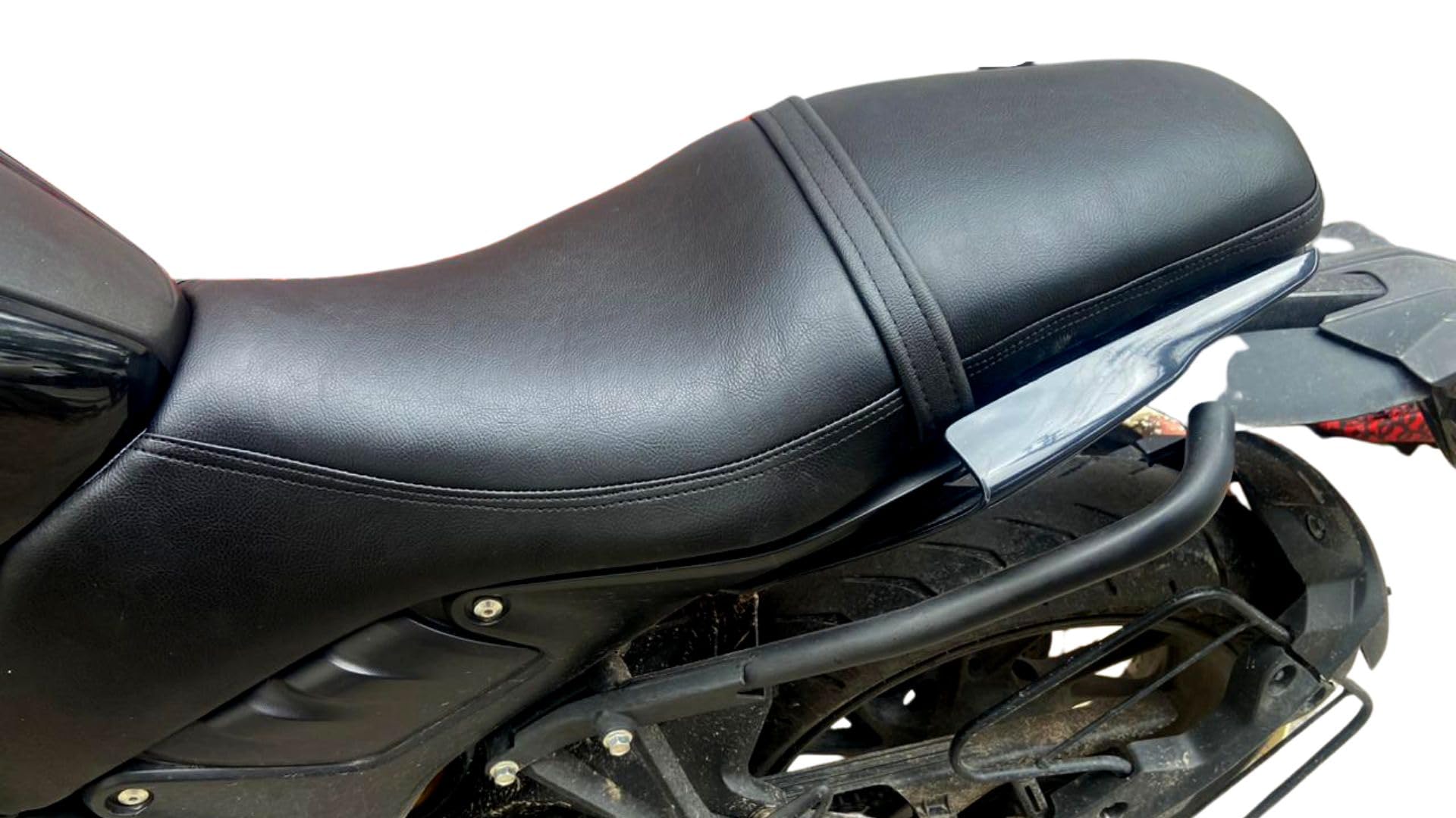 Sahara Seats Compatible with Yamaha MT15 Seat Cover with Added Rubber Foam | Motor Bike | Black | Rubber