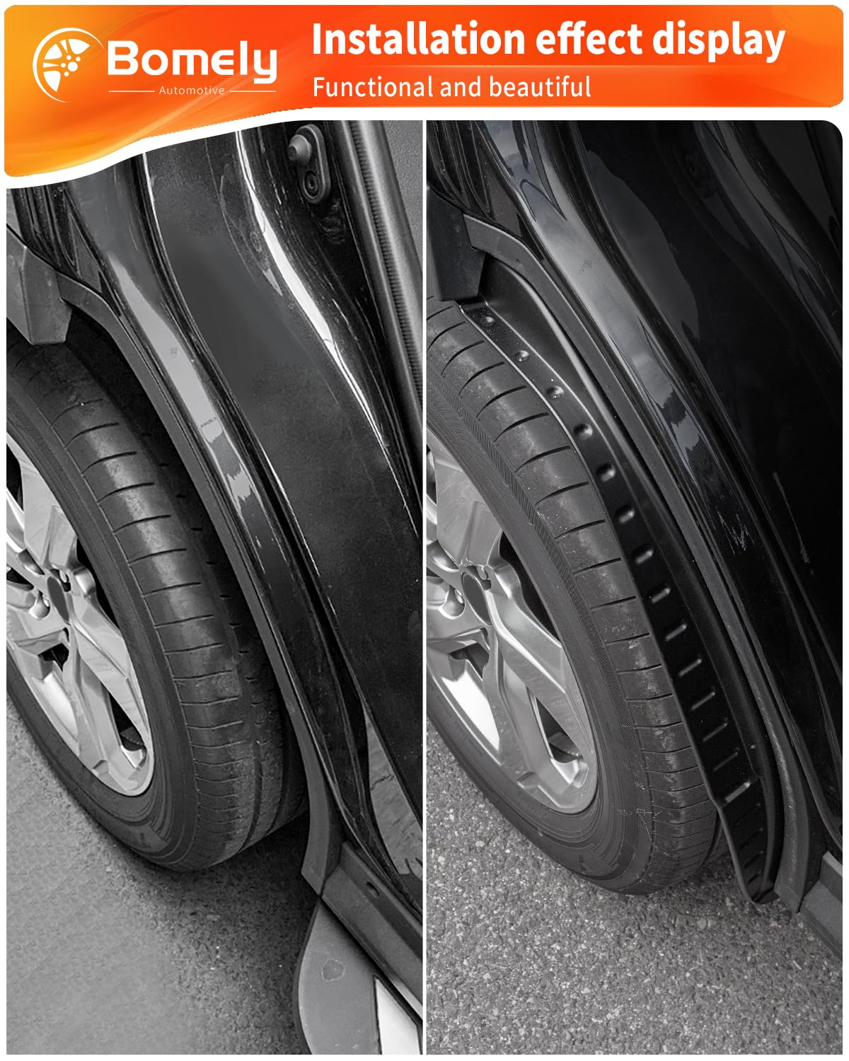 Bomely Mud Flaps Compatible With 2019 2020 2021 2022 2023 2024 2025 Toyota Rav4 Fender Flares Black Rear Splash Guards For Toyota Rav4 Accessories 2Pcs