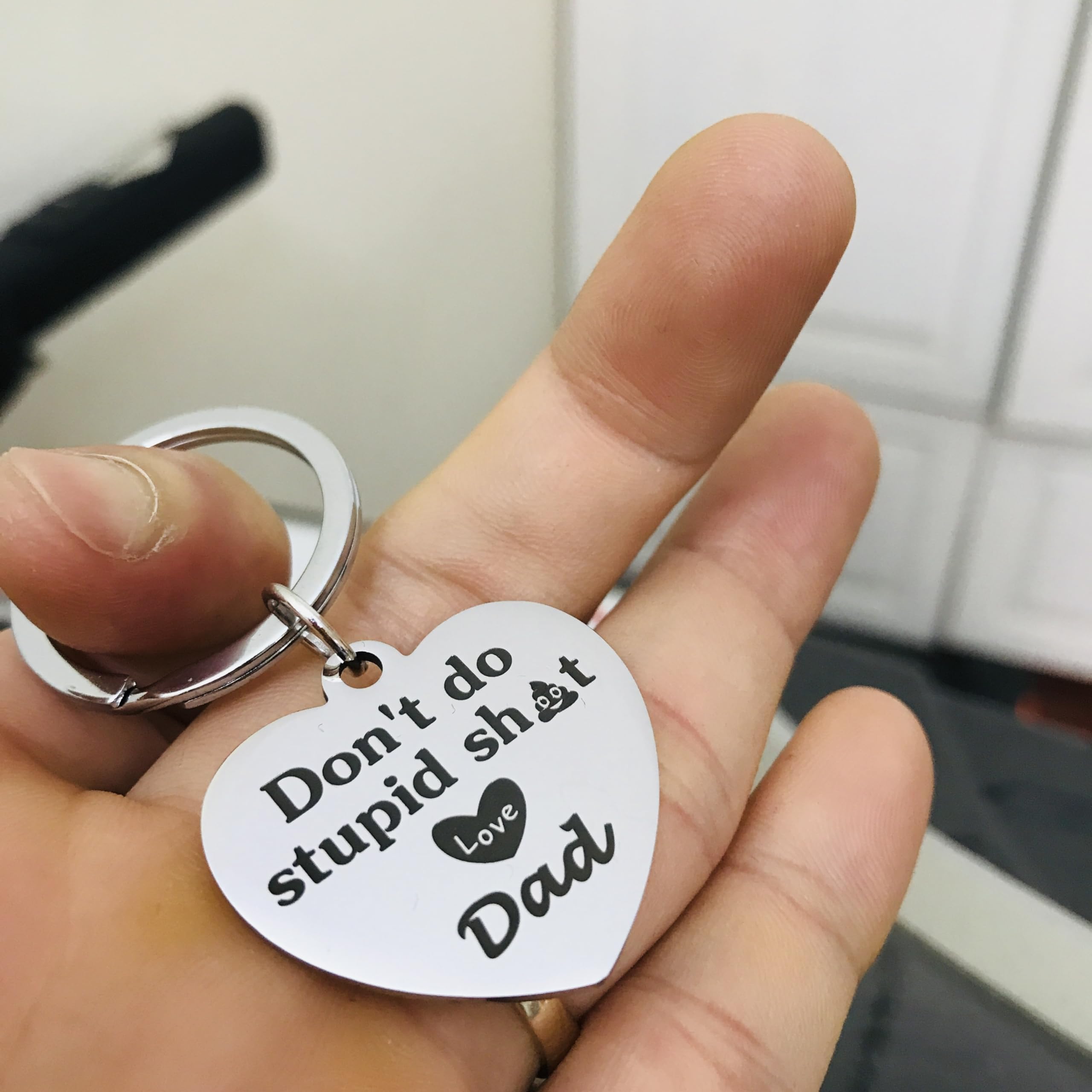 Funny Gifts For Teenage Teen Boys Girls Don'T Do Stupid Sh*T Love Dad Daddy Keychain Son Daughter Mother'S Day Father'S Day Grad