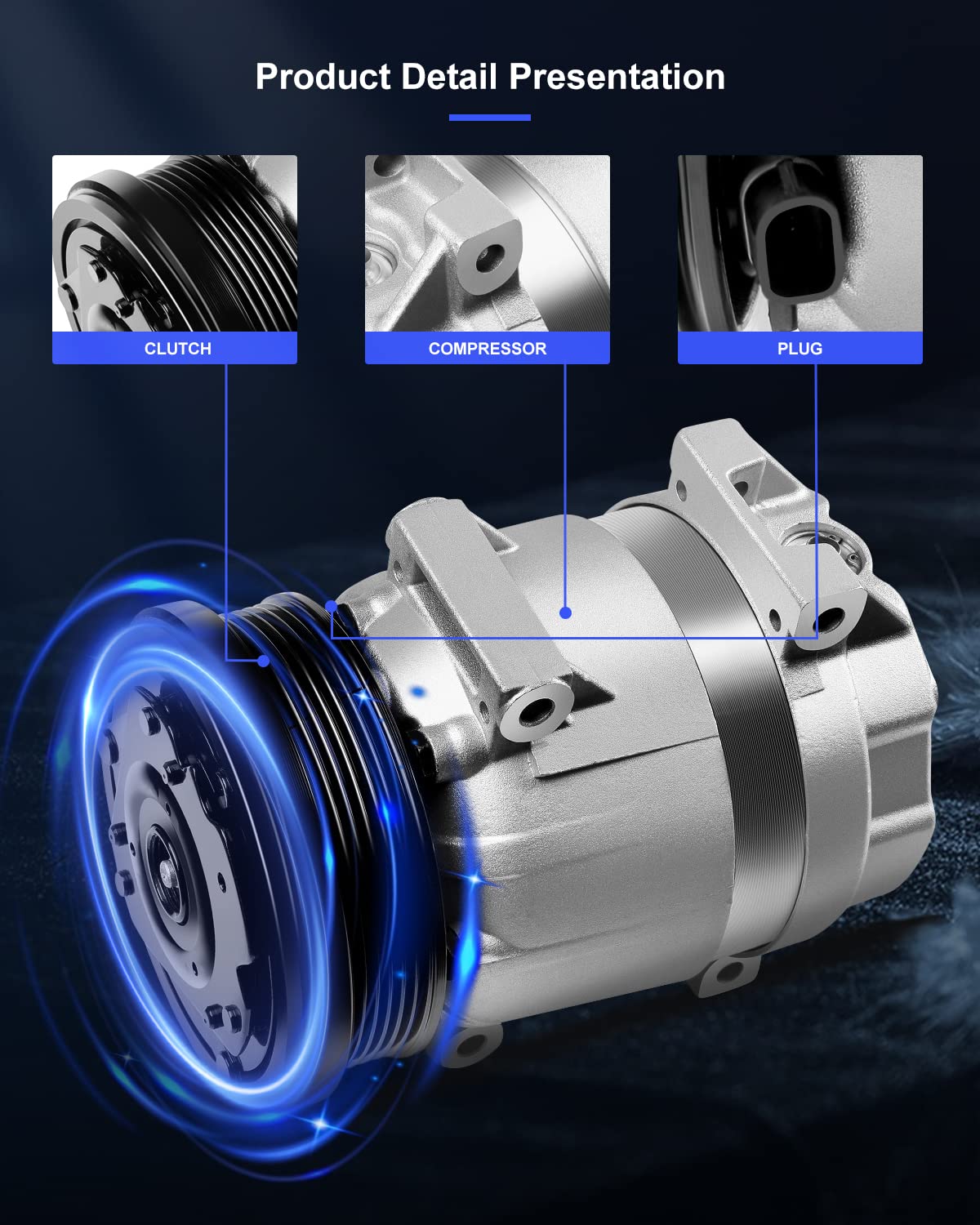 Eccpp Ac Comrpessor 2004 2005 2006 2007 2008 Fit For Chevrolet Aveo Aveo5 For Pontiac Wave Wave5 For Suzuki Swift+ 1.6L Air Cond