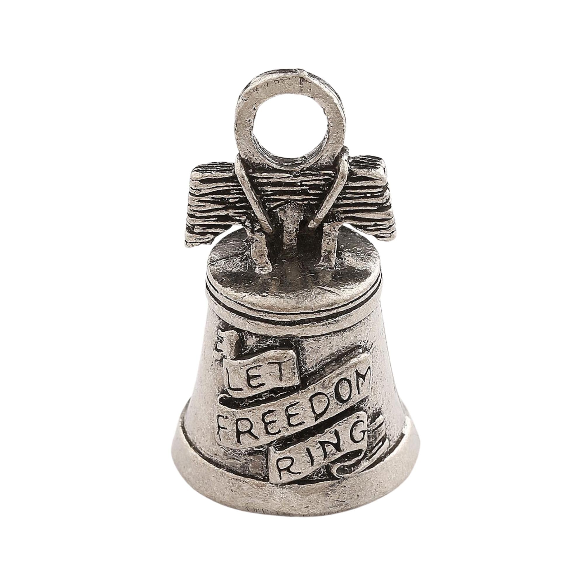 Guardian Bell Liberty Good Luck Bell W/Keyring & Black Velvet Gift Bag | Motorcycle Bell | Lead-Free Pewter | Made In Usa