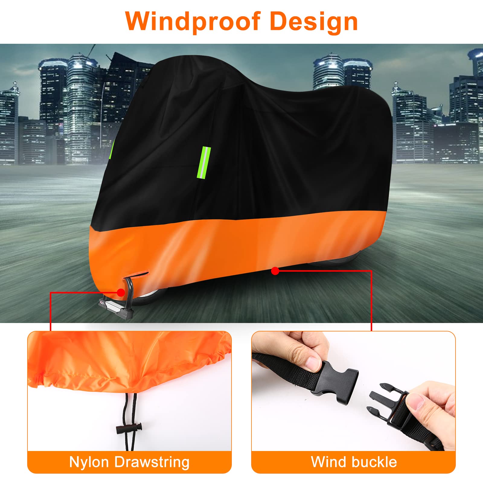 Waterproof Motorcycle Cover Replace for Harley Davidson Touring Road Glide Limited/Ultra Limited with Anti-Theft Lock Hole for O