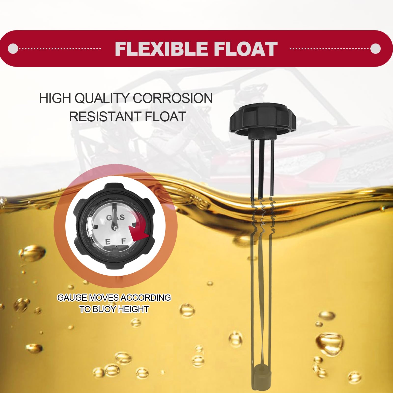 BSAMZO Gas Cap with Gauge for Polaris Ranger 400 425 500 700 - Upgraded OEM 1240119, Natural Color UTV Accessory