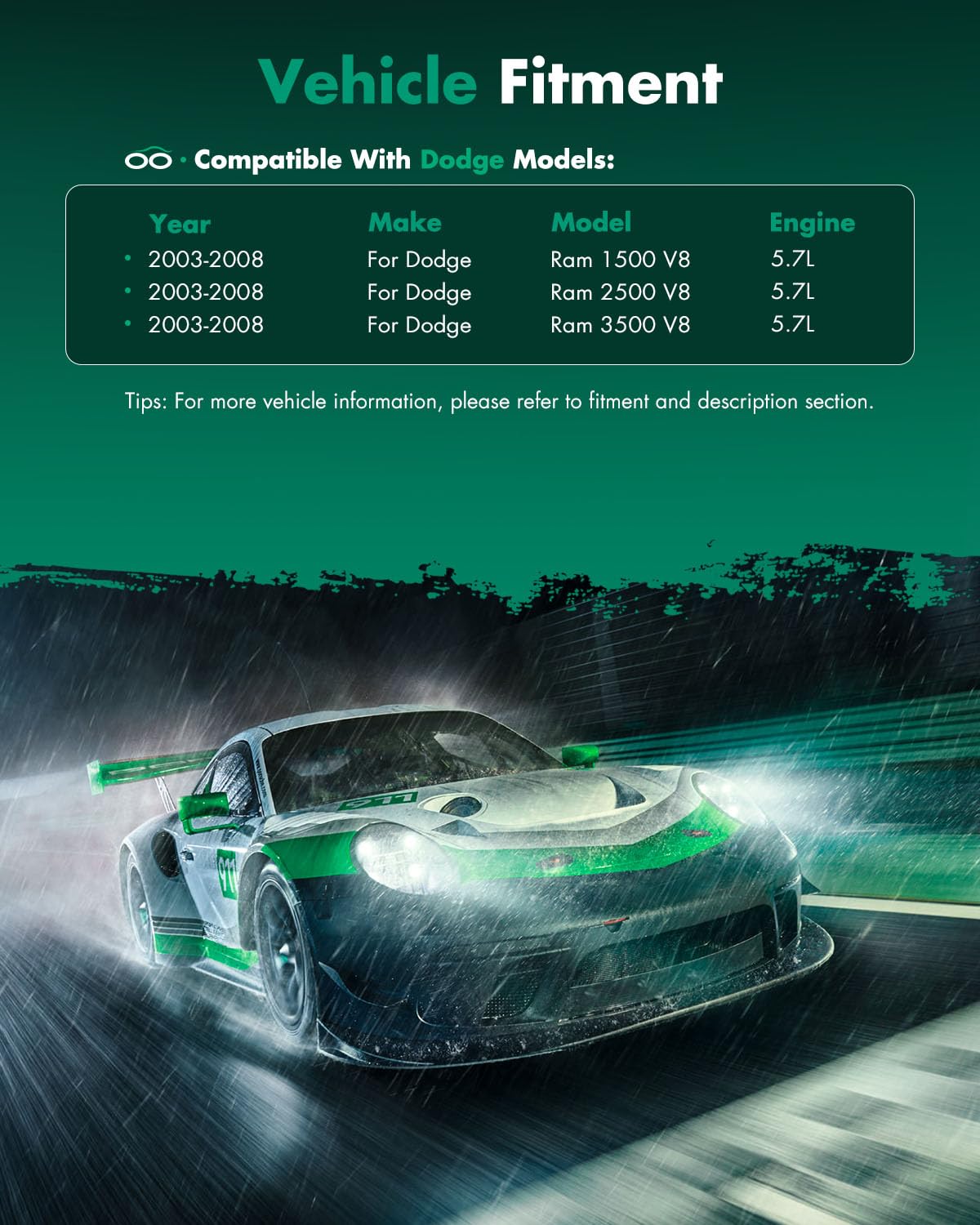 Scitoo A/C Compressor Compatible For 2003-2008 For Dodge For Ram 1500 2500 3500 5.7L