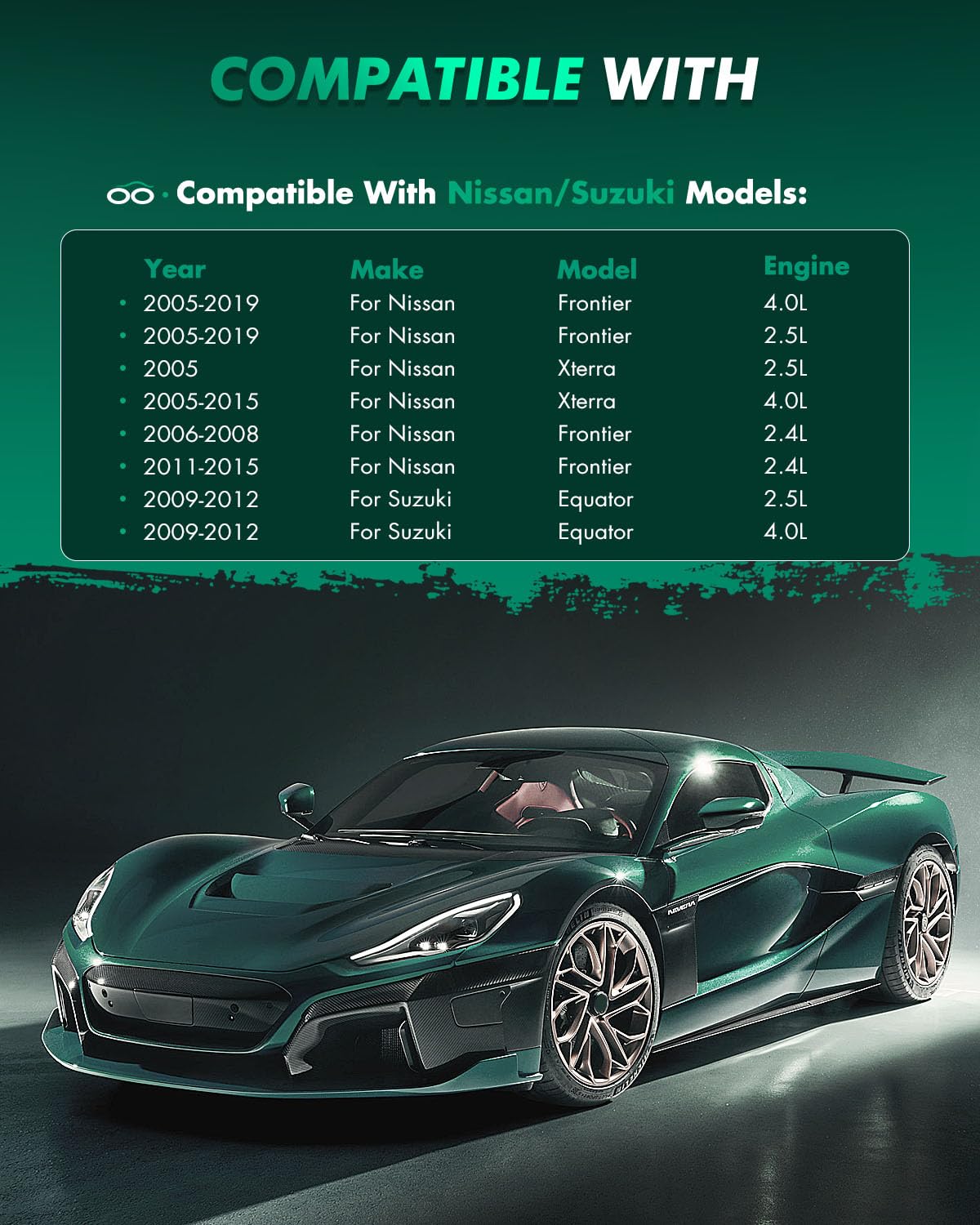 Scitoo D1100 Rear Ceramic Brake Pads Sets Fit For Nissan Frontier 2005-2019,For Nissan Xterra 2005-2015,For Suzuki Equator 2009-