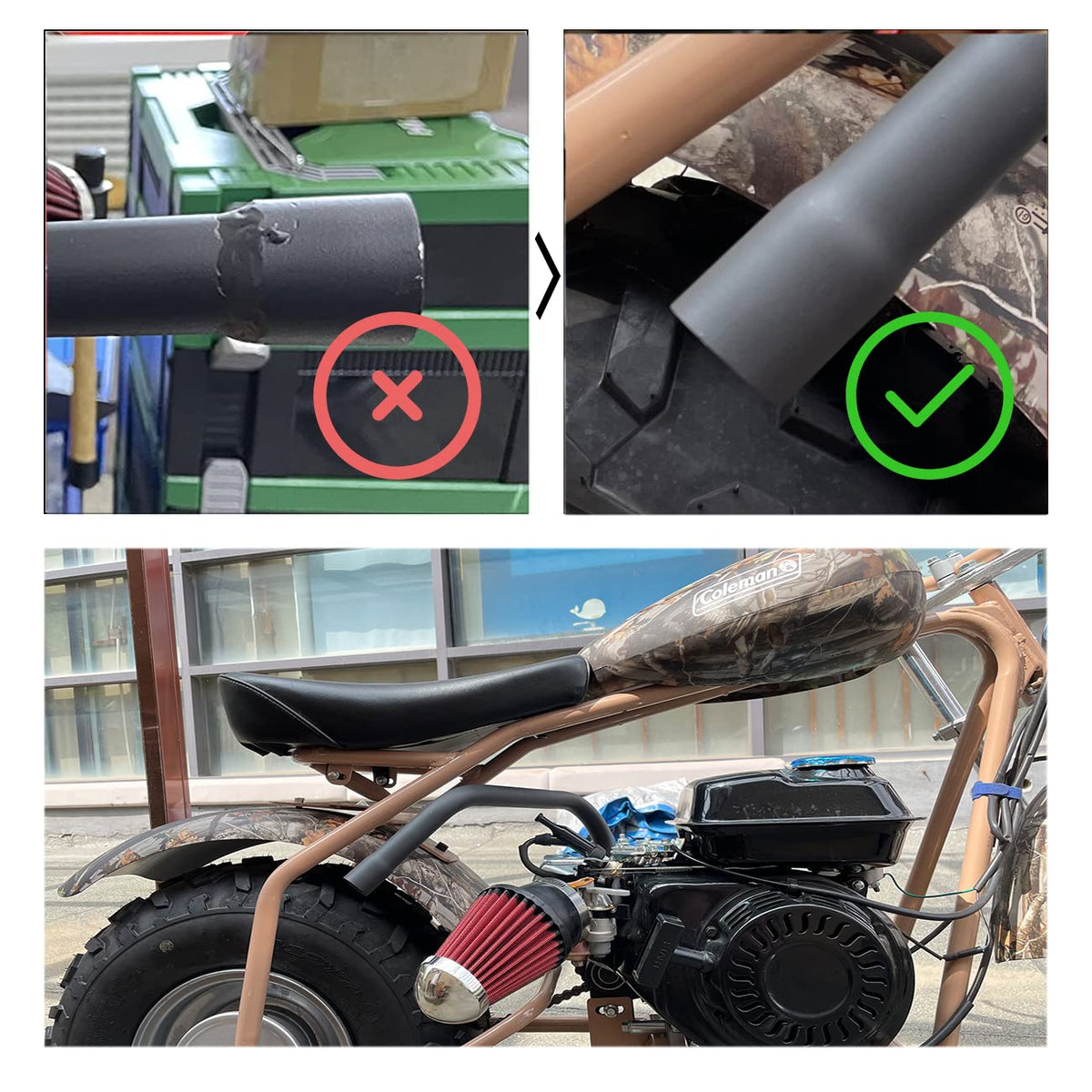 coleman mini bike exhaust SJVLXHI Upgrade Exhaust with Muffler for Coleman CT200U/BT200X, 212cc/ – Carkart