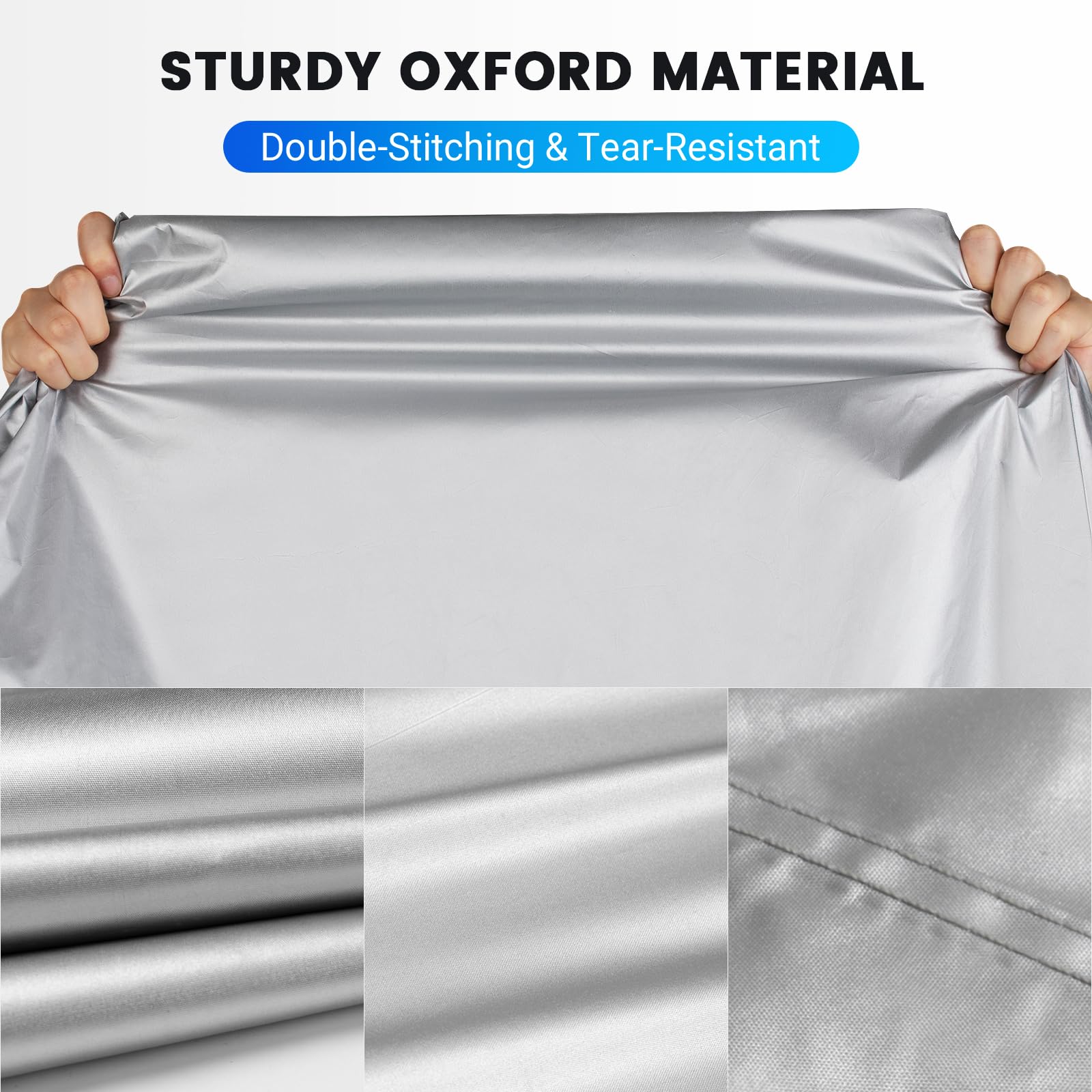 Favoto Motorcycle Cover Waterproof Outdoor - Cool Silver Color Uv Protection With Reflective Strip Windproof Buckle Lock-Hole St