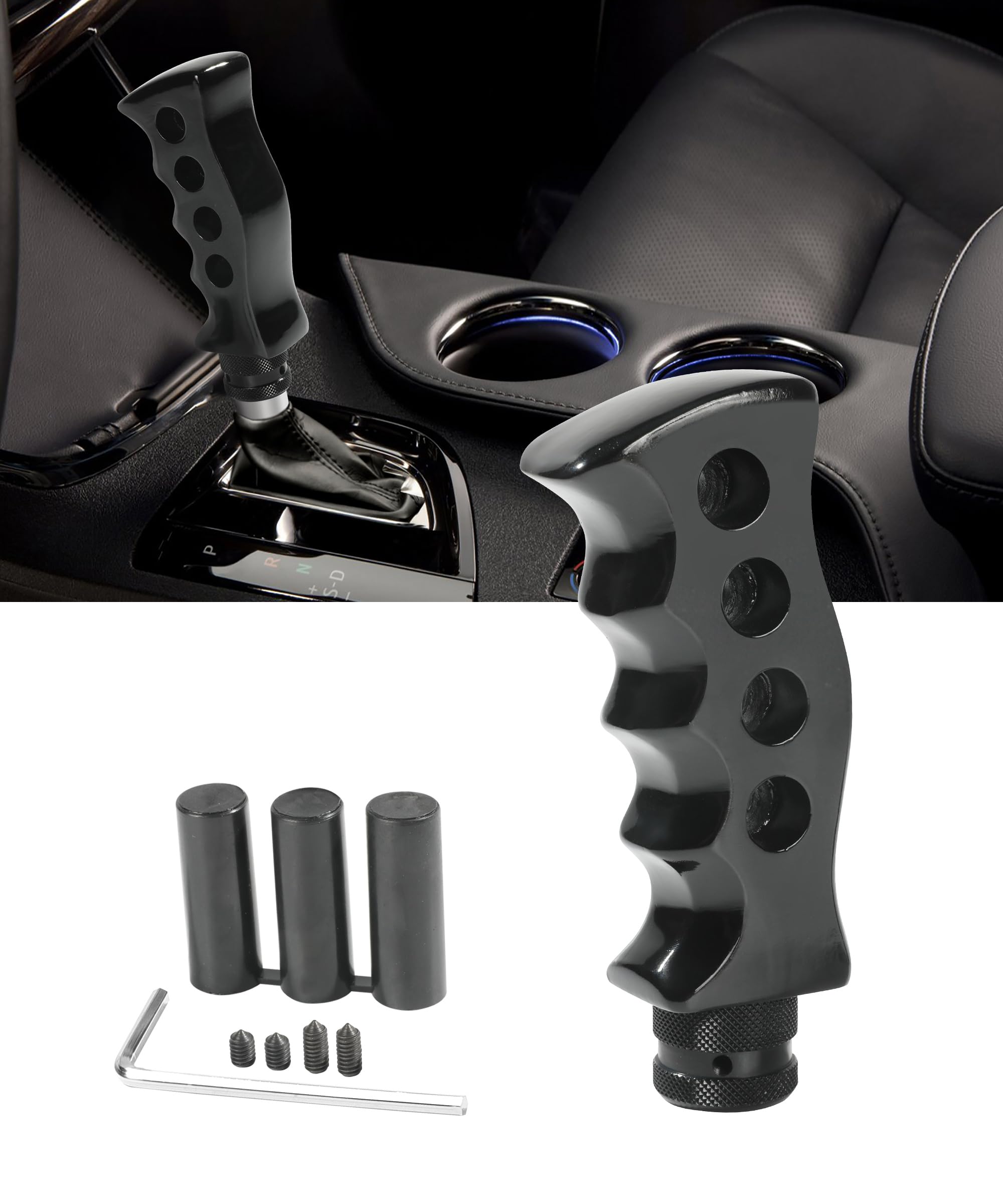 Zlirfy Shift Knob,Automatic Shift Knob,Car Gear Shift Knob,Car Accessories,Car Grip Knife Handle Gear with Screws and Spanner,Ge