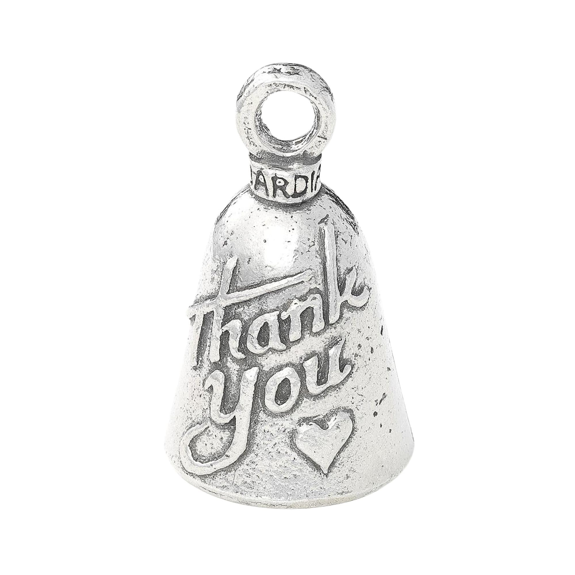 Guardian Bell Thank You Good Luck Bell w/Keyring & Black Velvet Gift Bag | Motorcycle Bell | Lead-Free Pewter | Good Luck Gift t