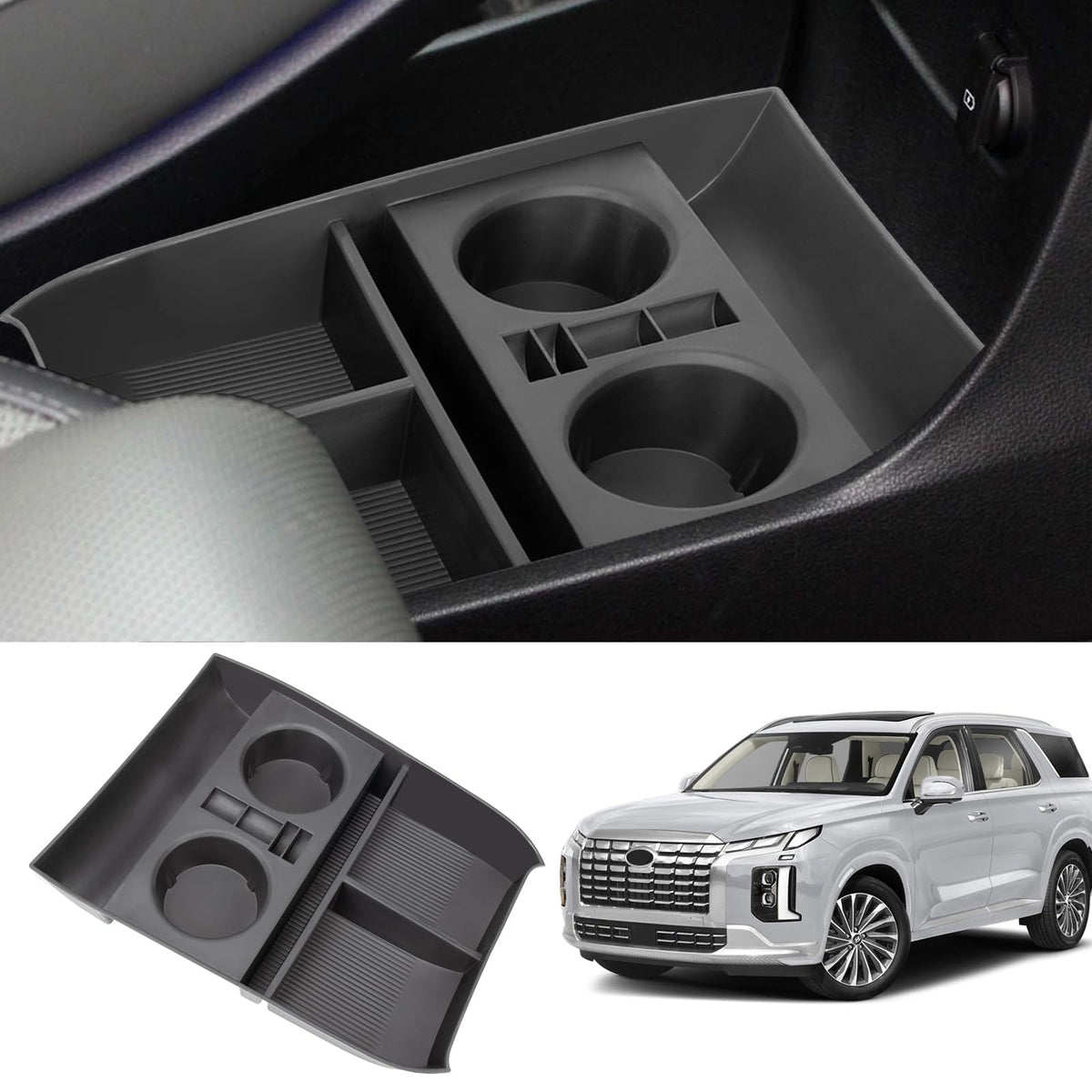 Neepiar Center Console Organizer Tray Compatible with Hyundai Palisade Storage Box Insert Tray Interior Accessories (2019-2024 L