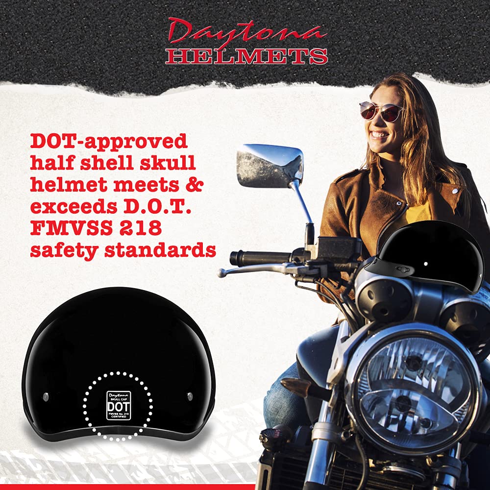 Motorcycle Helmet Half Skull Cap - Lightweight & Stylish Dot Approved Helmets For Adults - Perfect For Men And Women Riders - Co