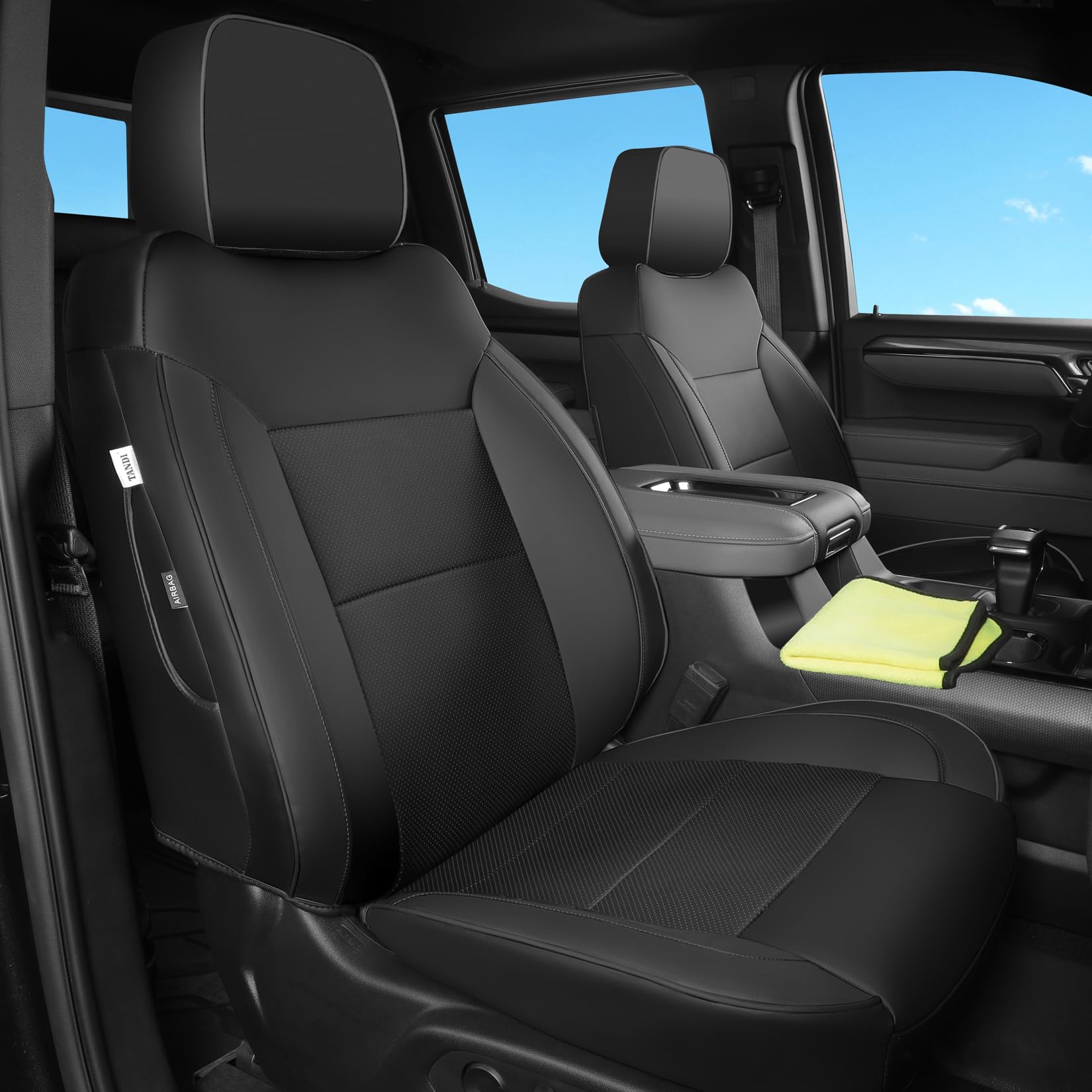 Tandi Fit For Chevy Silverado & Gmc Sierra Seat Covers With Faux Leather For Chevy Silverado 2019 2020 2021 2022 2023 2024 2025