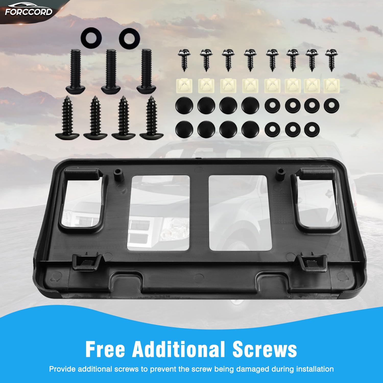 Forccord Custom Fit For License Plate Bracket Ford F-150 2008 2007 2006 Front License Plate Frame Black Car Accessories Replacem