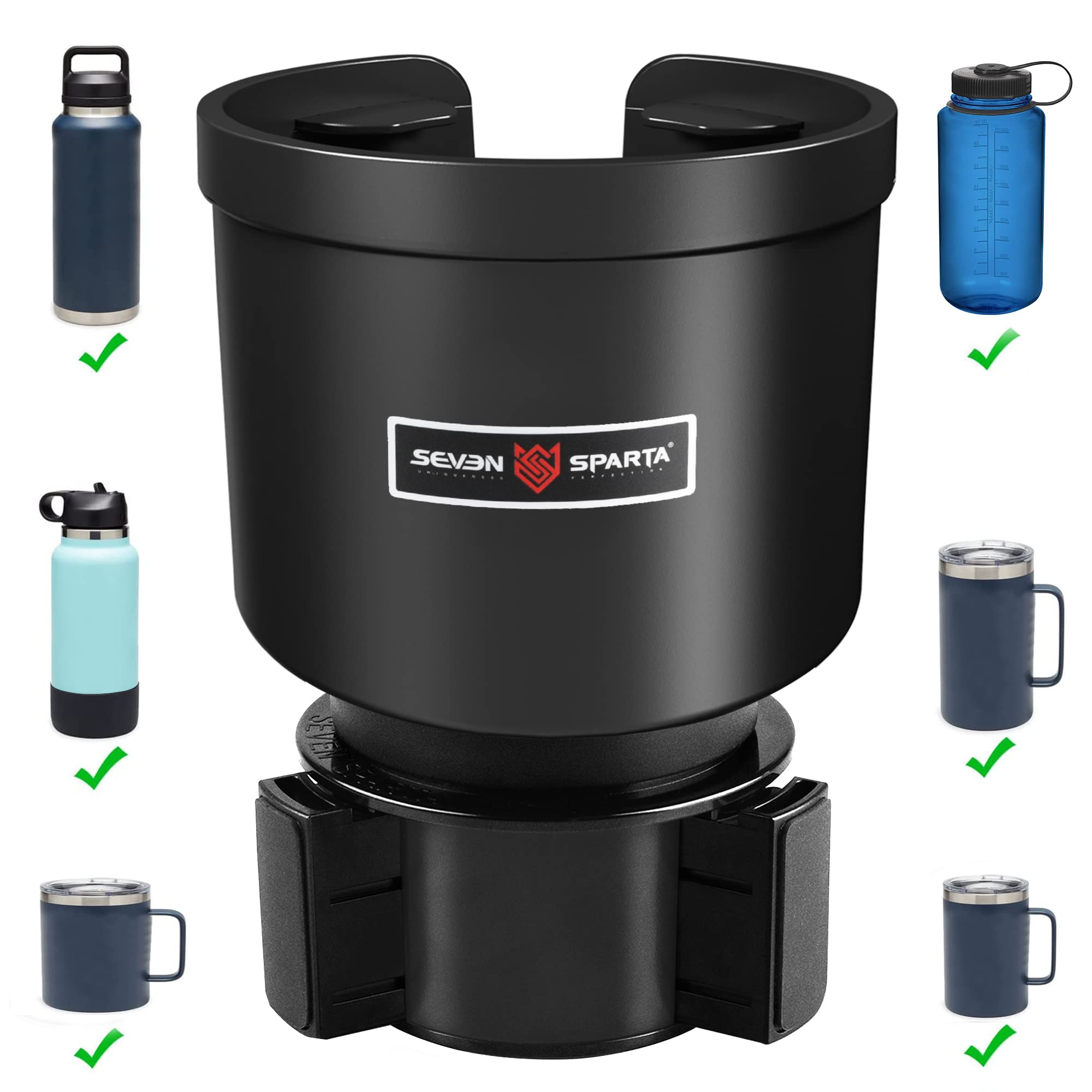 Upgraded Car Cup Holder Expander Adapter With Offset Adjustable Base, Compatible With Yeti 14/24/36/46Oz Ramblers, Hydro Flasks 