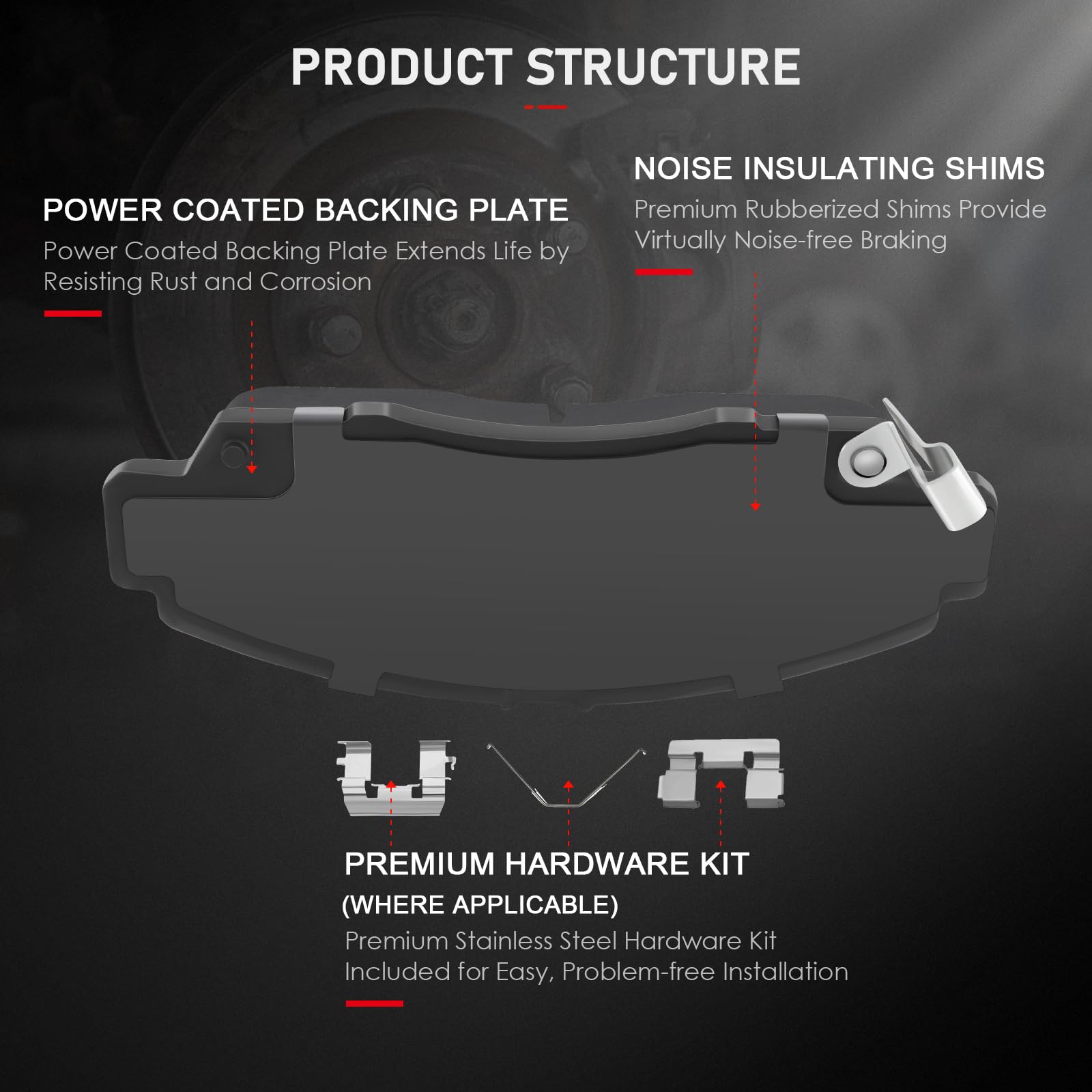 Cciyu D787 D1336 8Pcs Front & Rear Ceramic Brake Pads Kits 2010 For Acura Tsx, 2008-2010 For Honda Accord